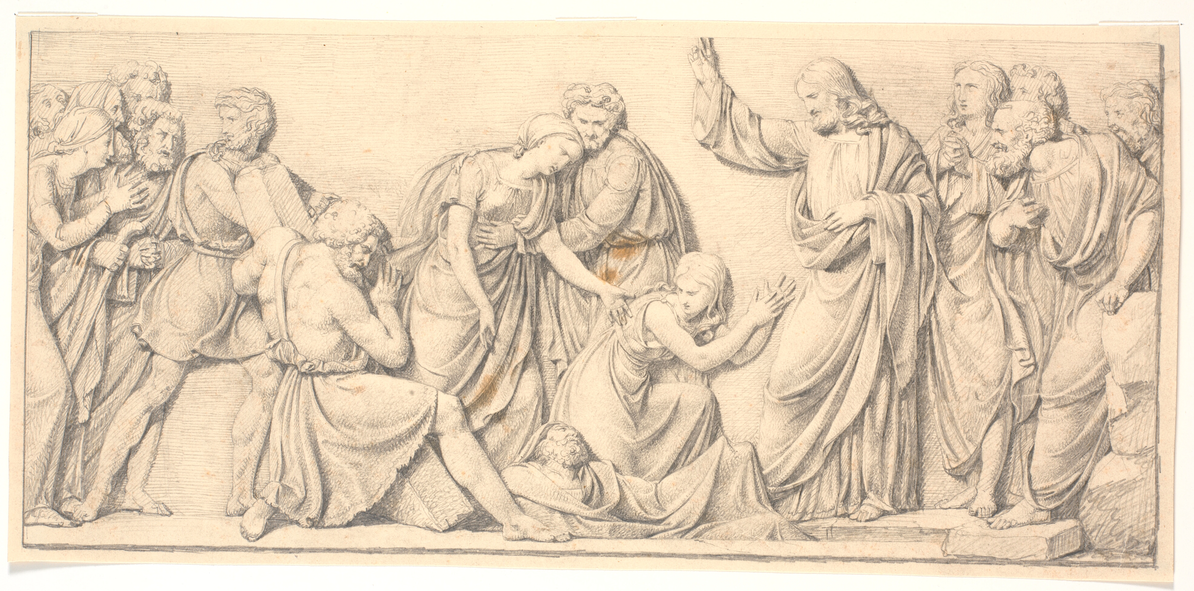 Lazarus' opvækkelse. Studie til afvigende relief i slotskirken