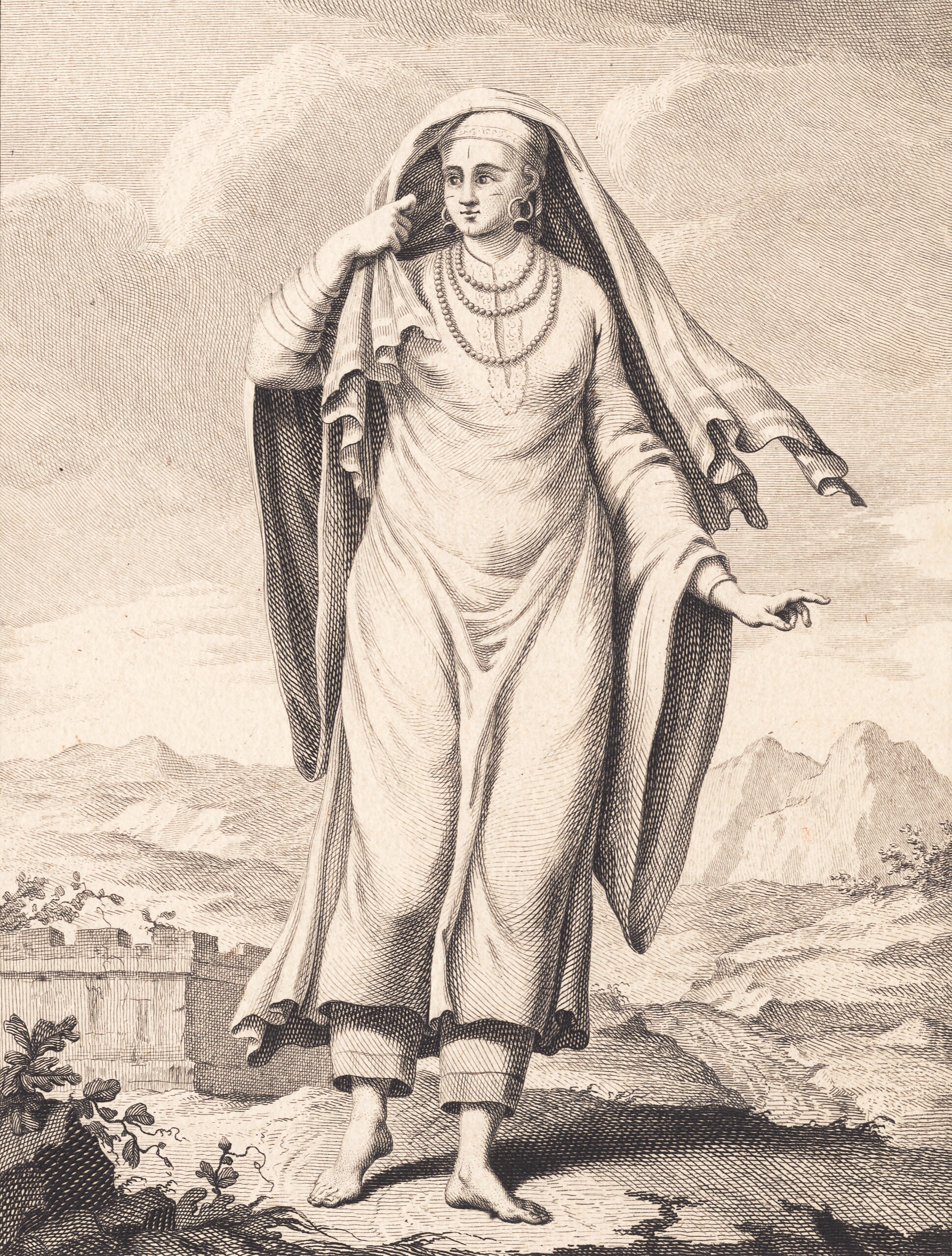 En stående arabisk kvinde