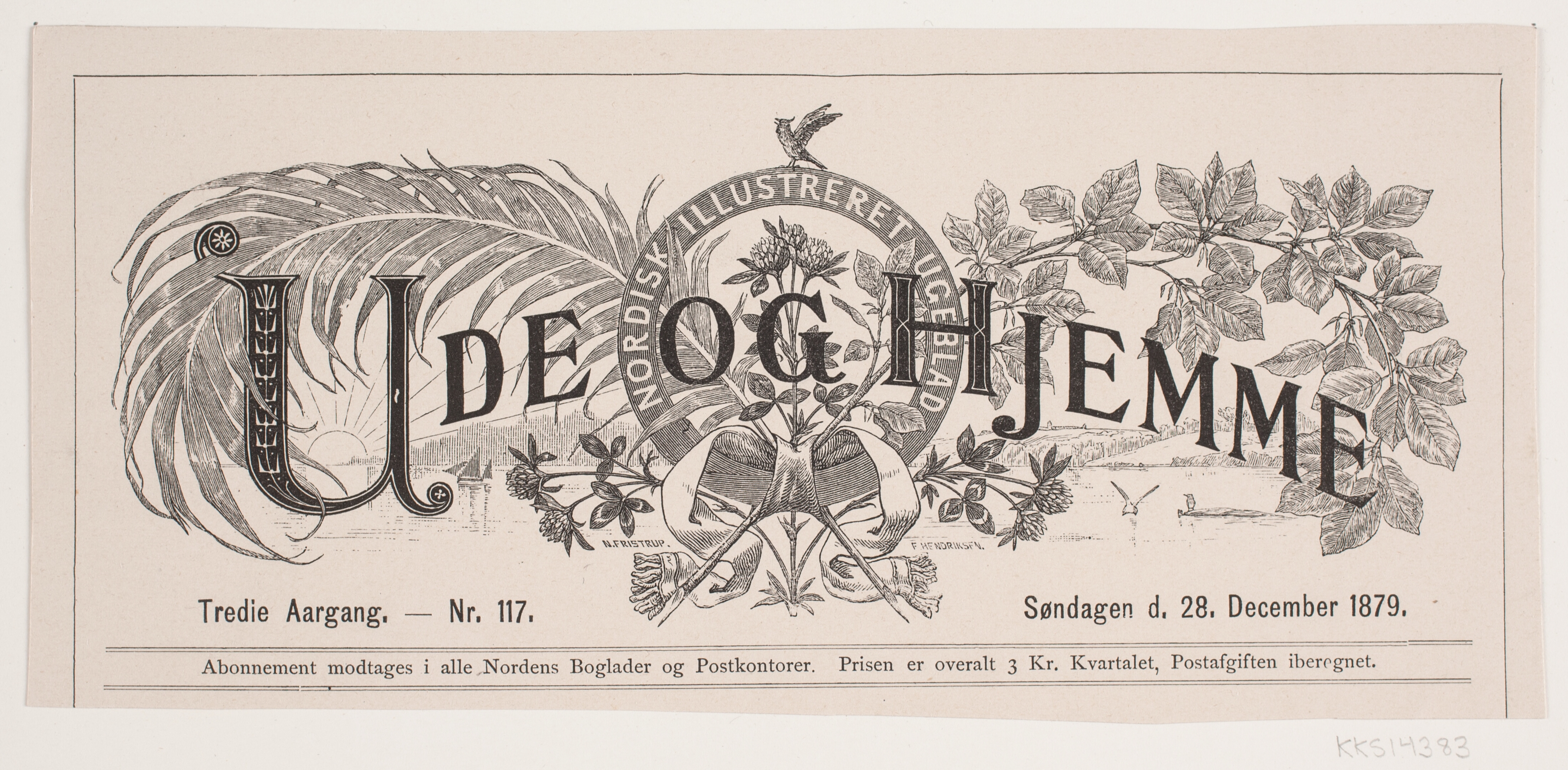 "Ude og Hjemme", titeloverskrift, 28. Dec. 1879