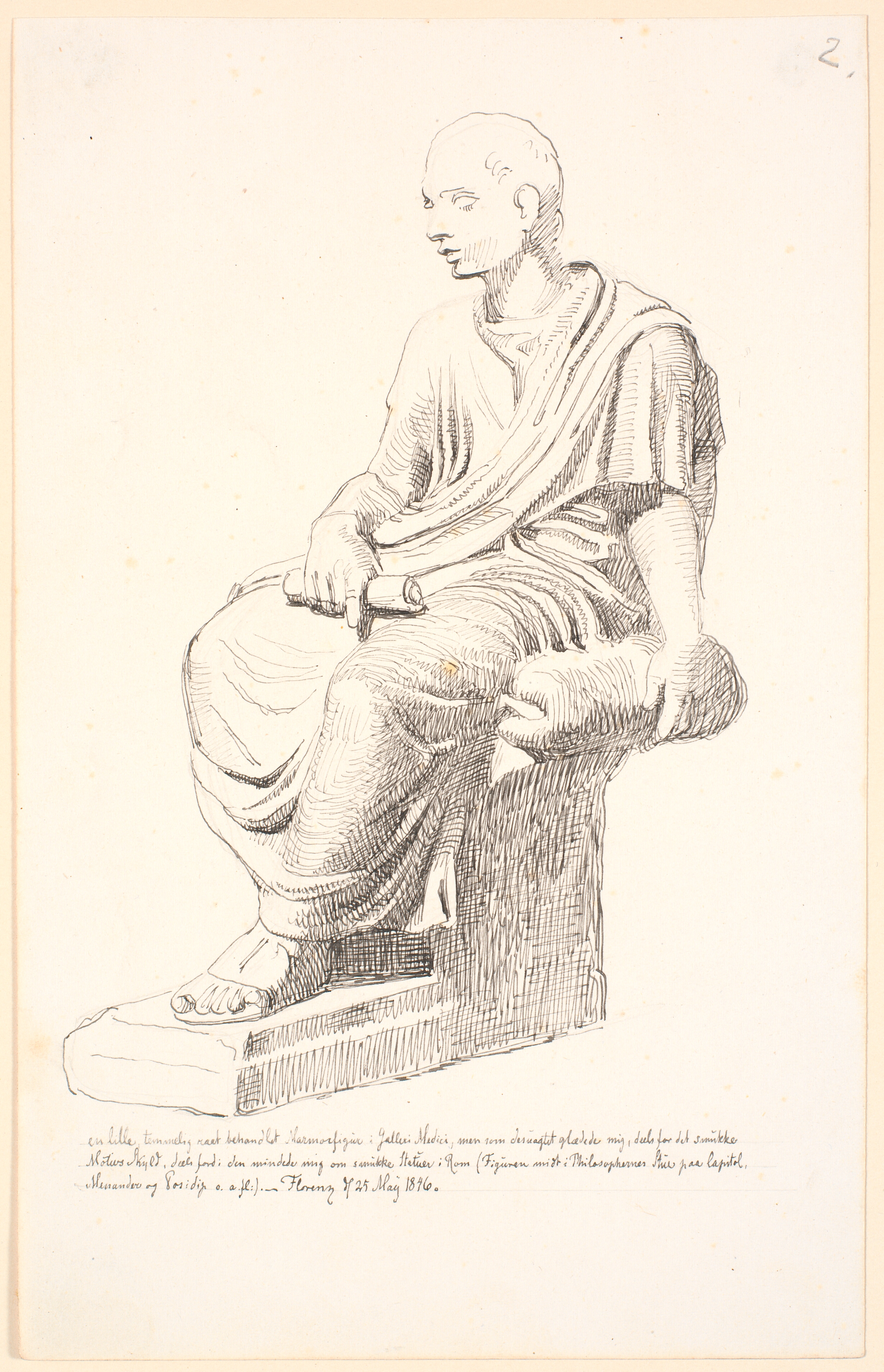 Studie efter en figur af en siddende mand