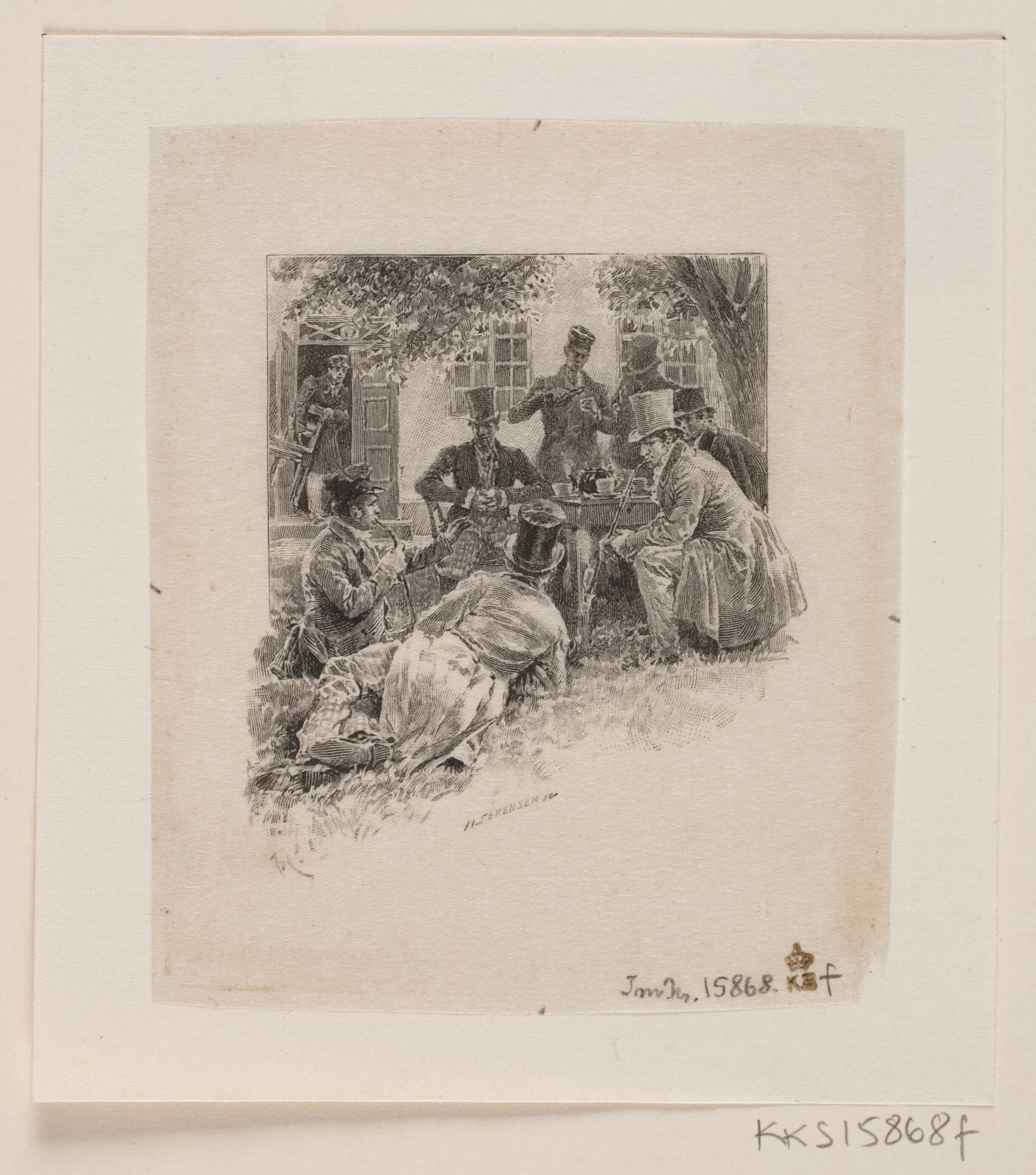 Prøvetryk til illustration til P. M. Møller: "En dansk students eventyr"