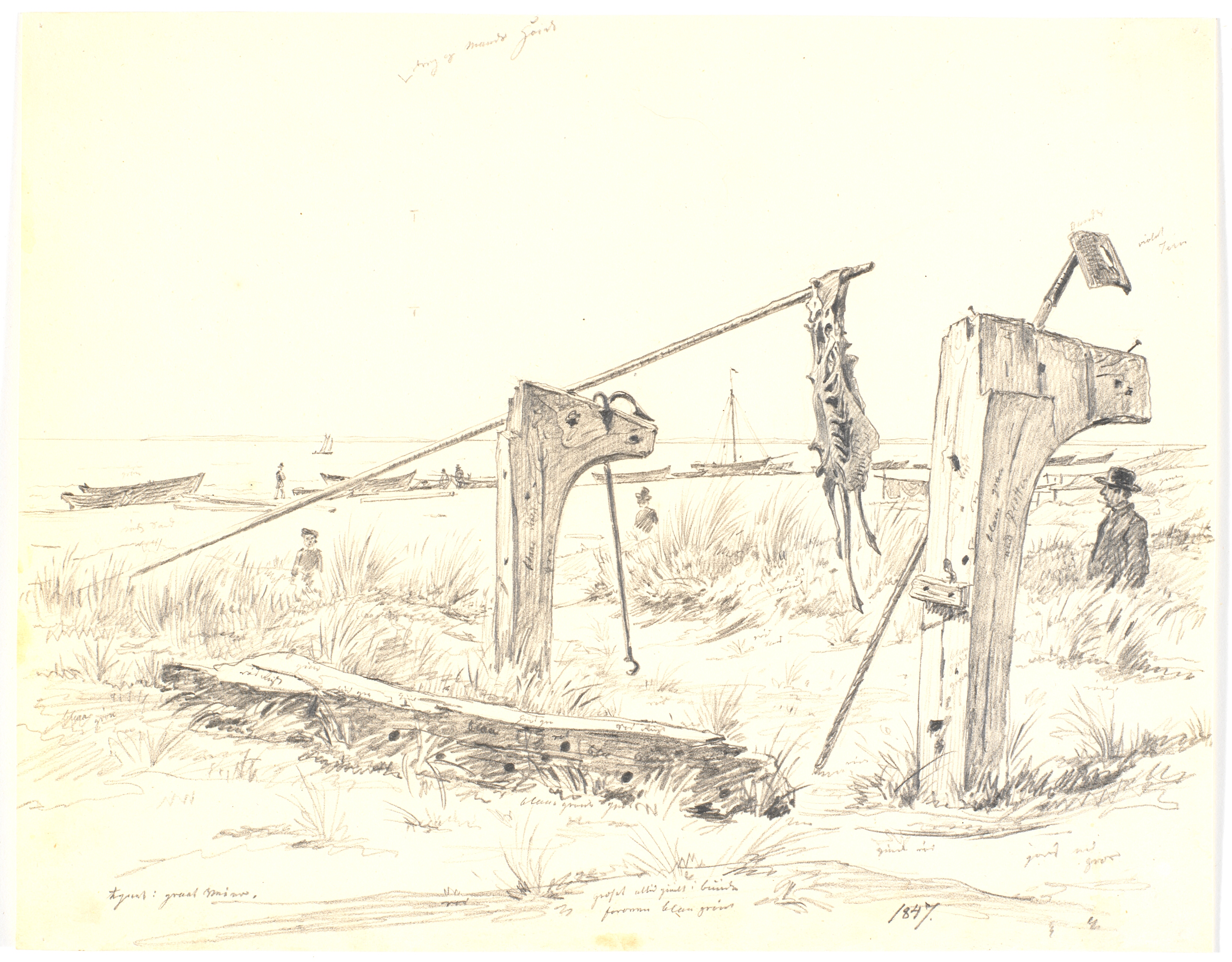 Strandparti med bådeplads, Skagen