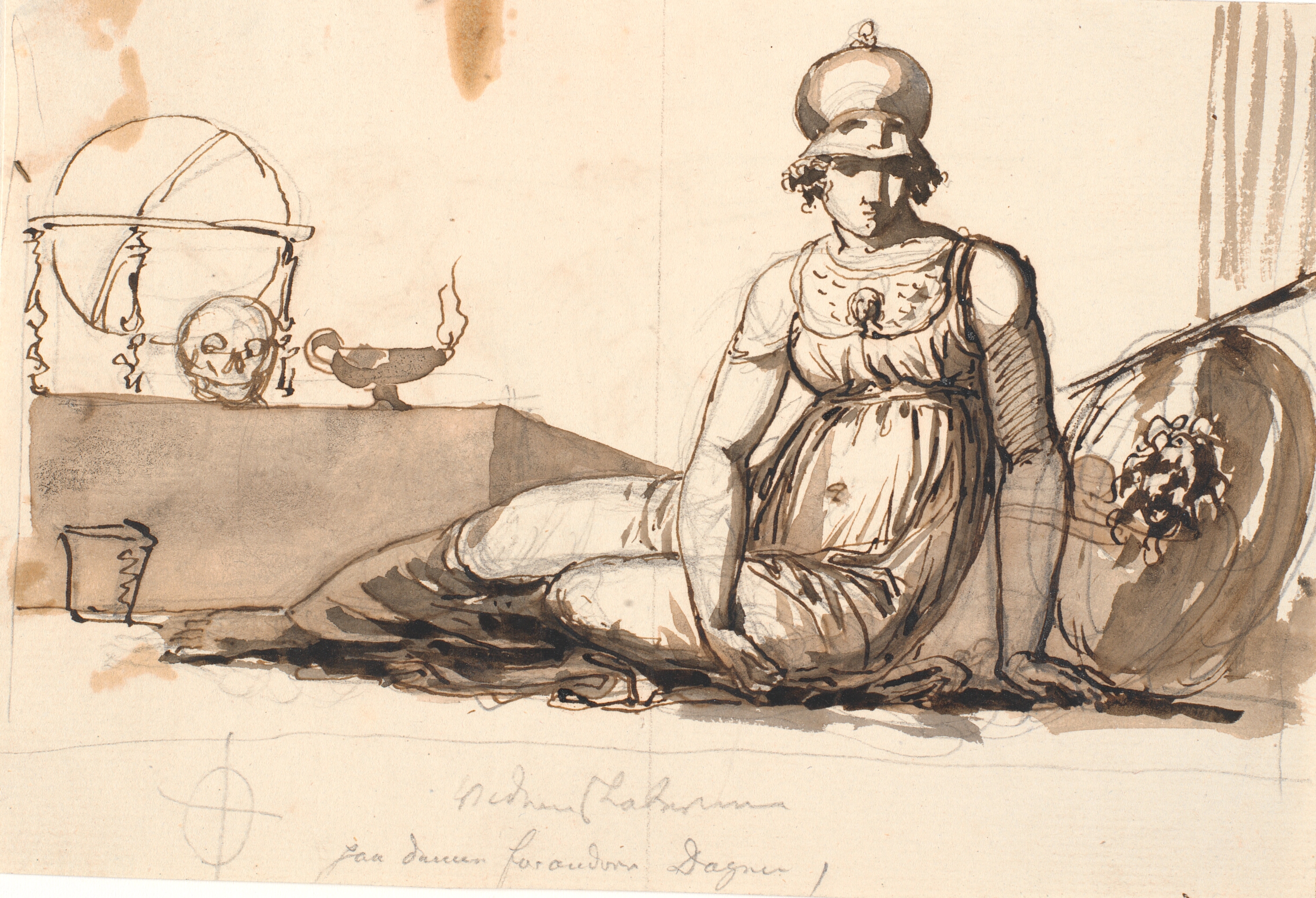 Liggende Athene. Allegori på videnskaberne