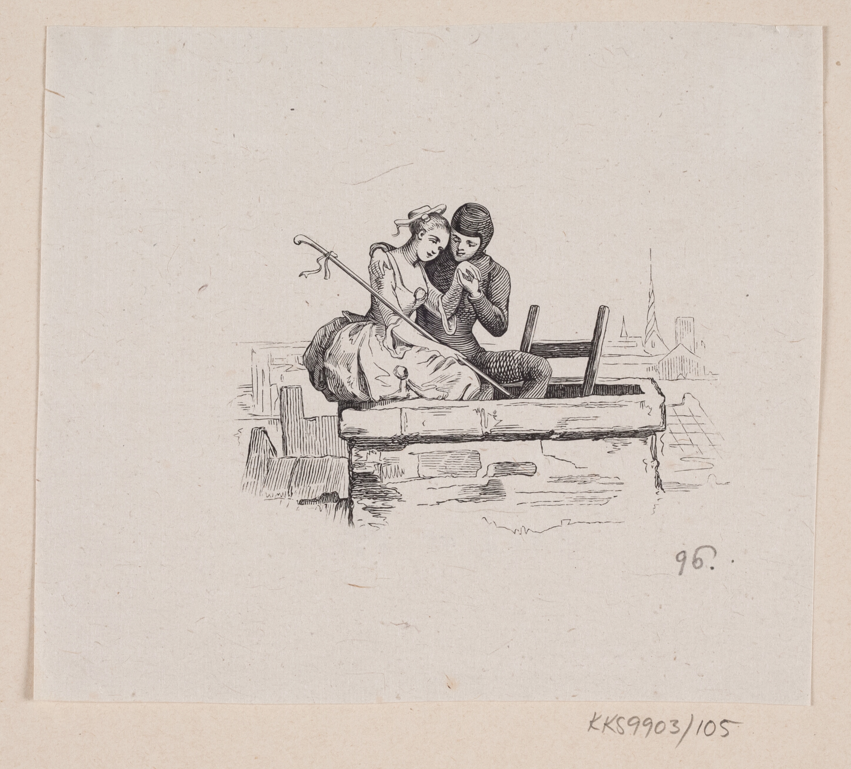 Illustration til "Hyrdinden og Skorsteensfeieren" i H.C. Andersen, "Eventyr og Historier", Bind 2