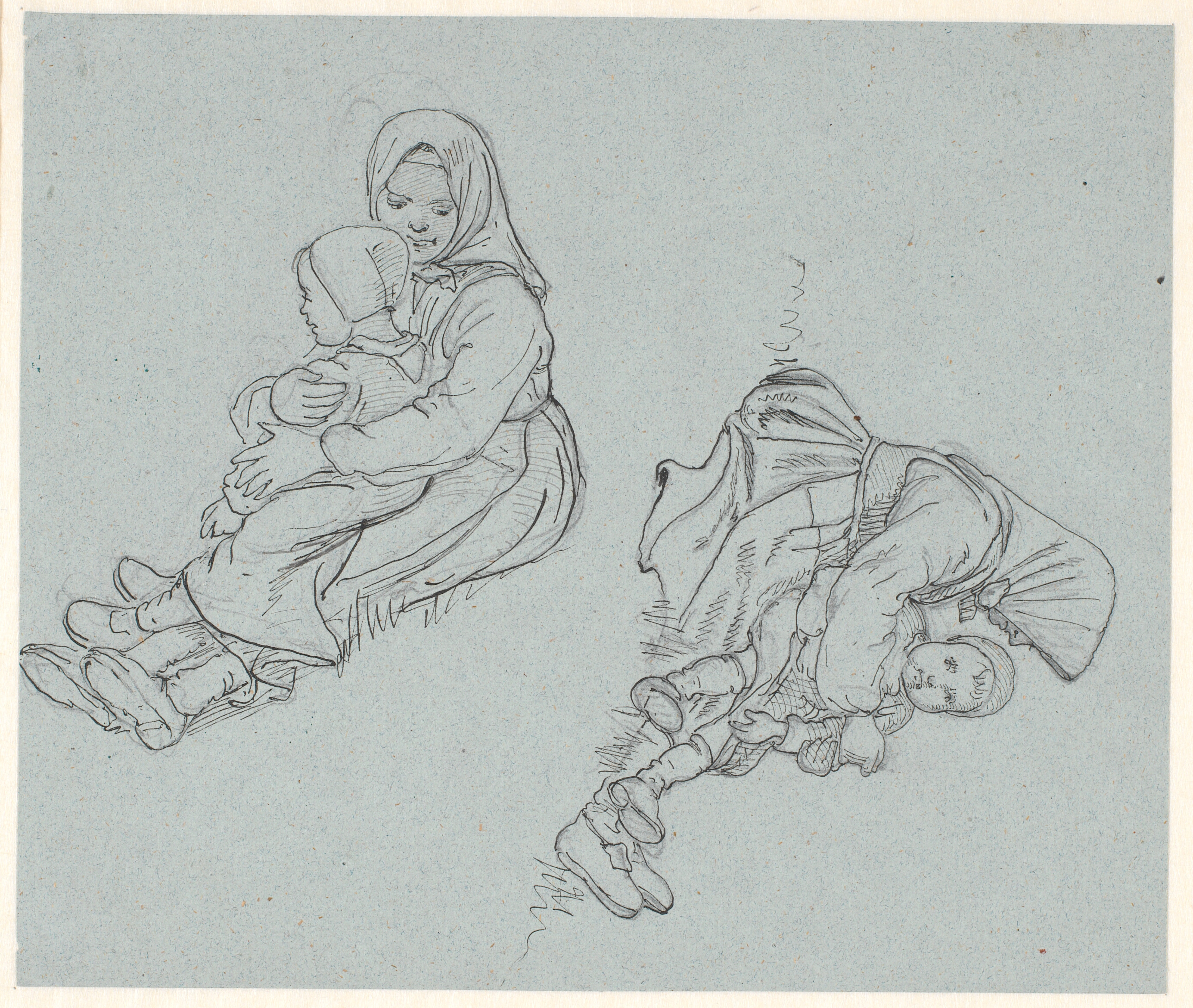 To studier af svensk pige med et barn på skødet