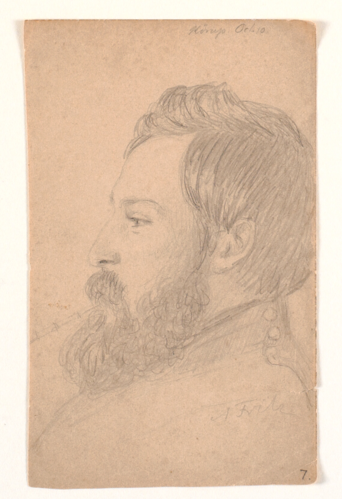 Mandsportræt profil mod venstre