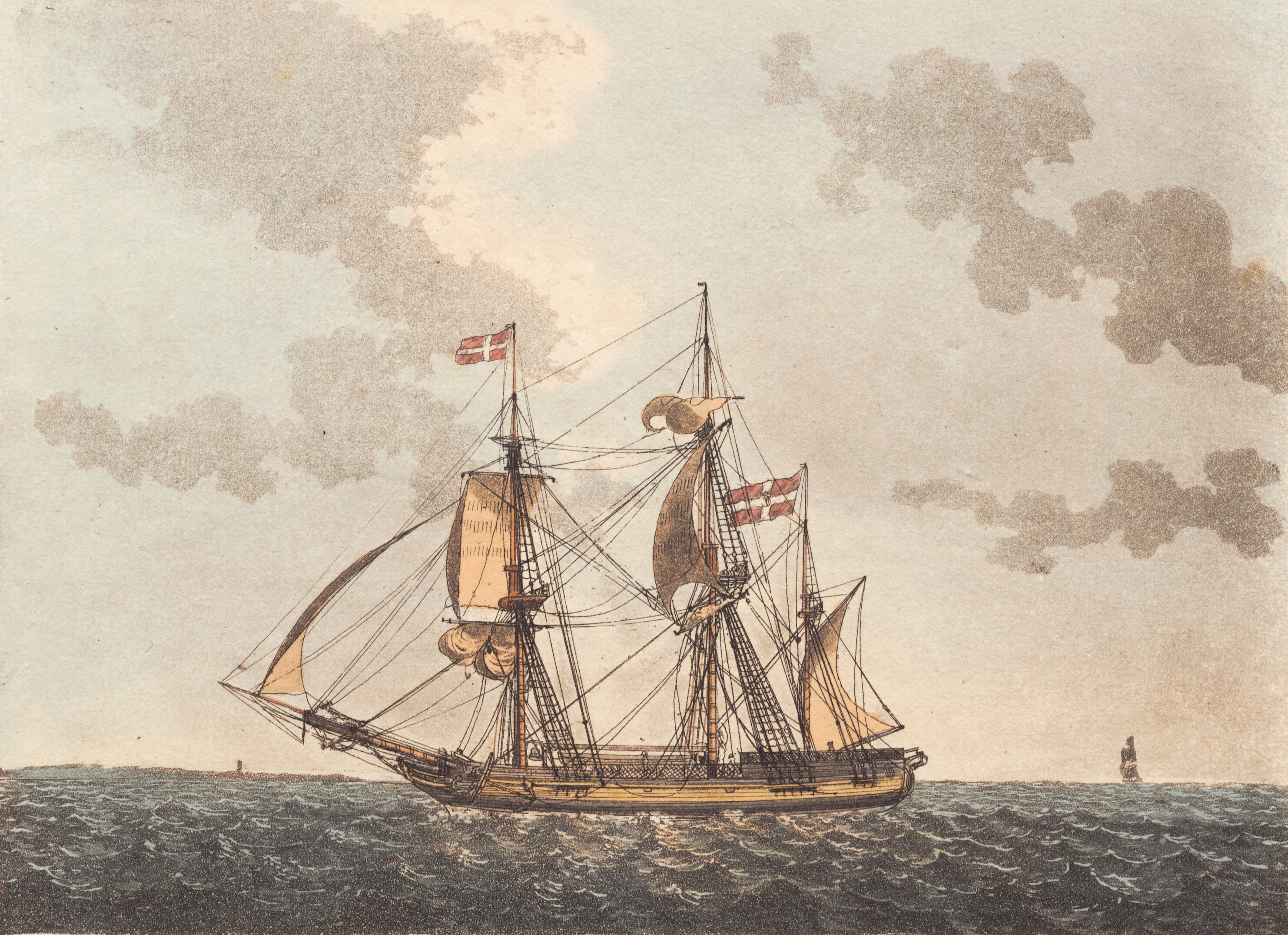 Et bark skib søgende havn