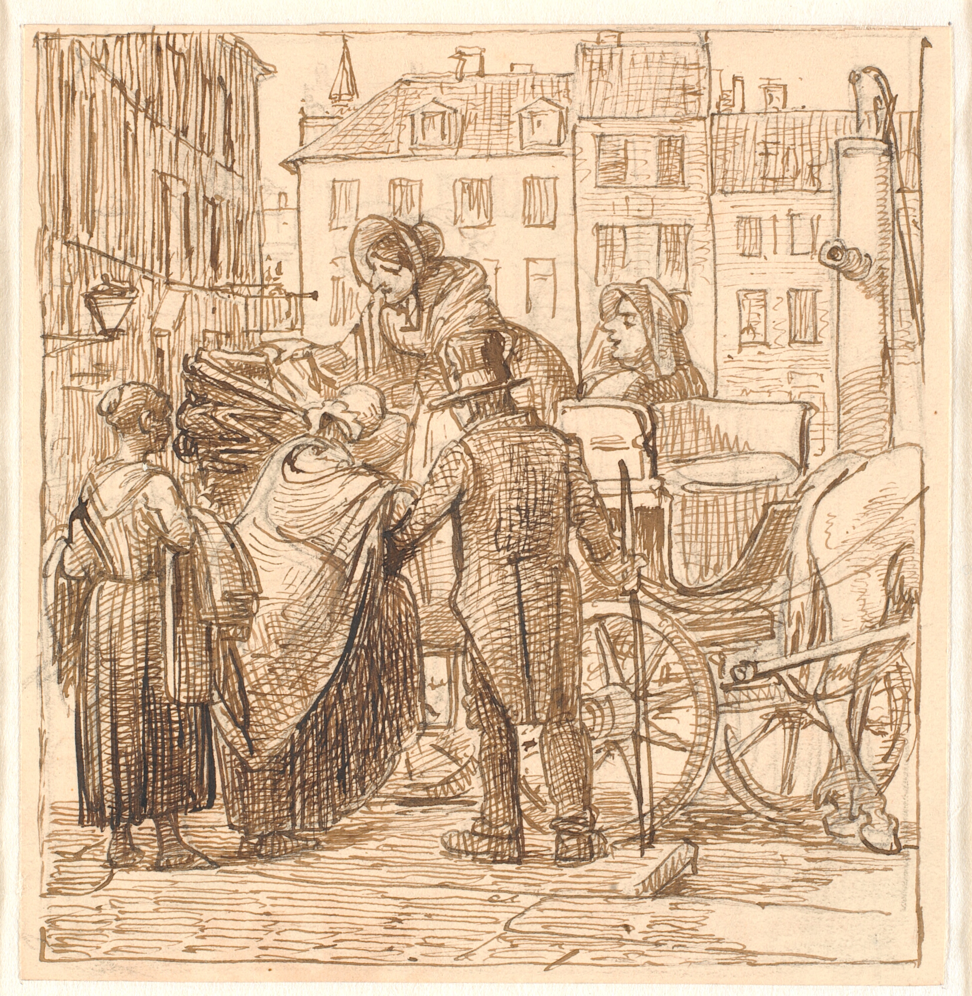 Madammerne stiger til vogns på Hanserplads