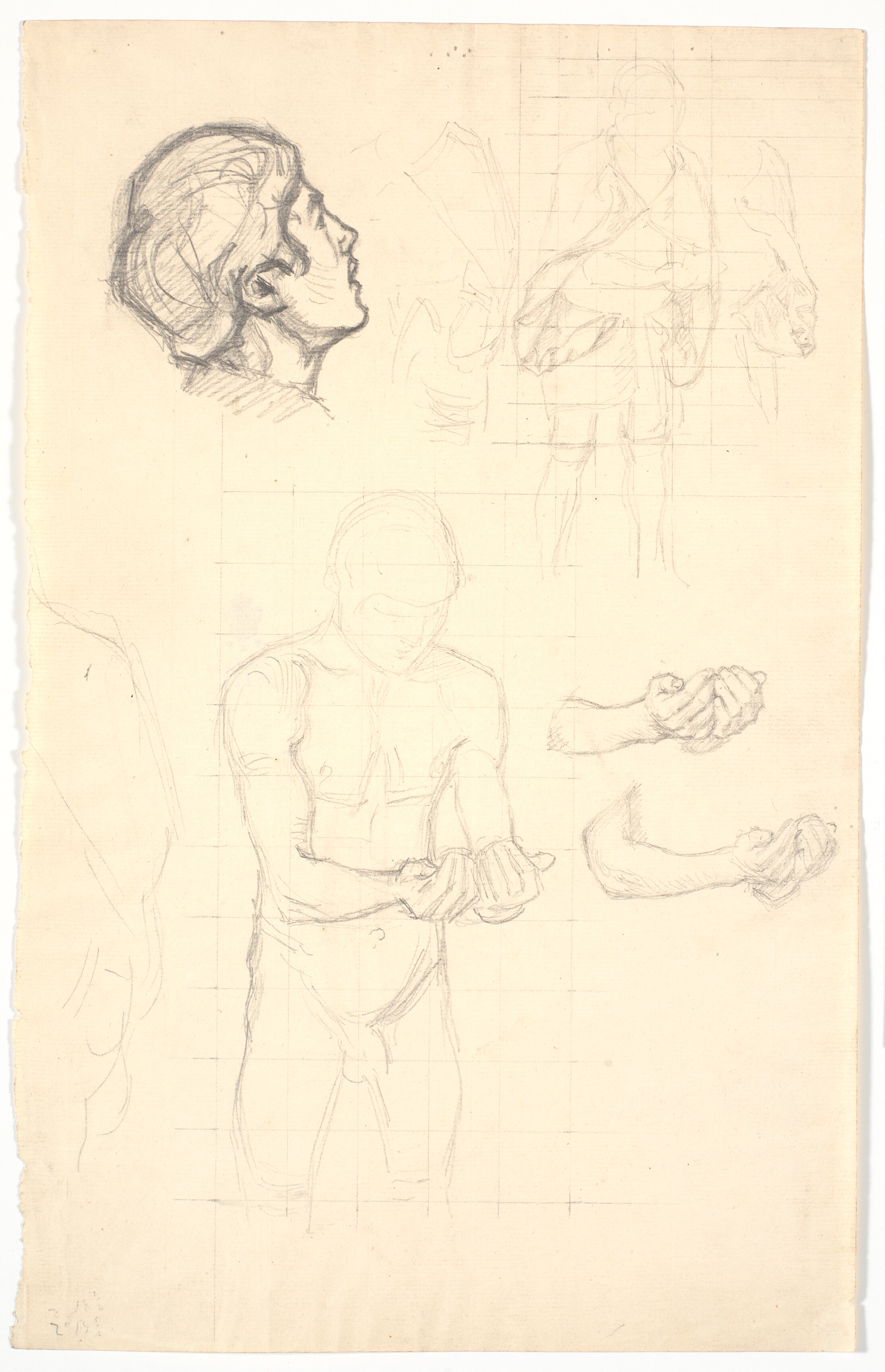 Modelstudie, studier af hænder og hoved