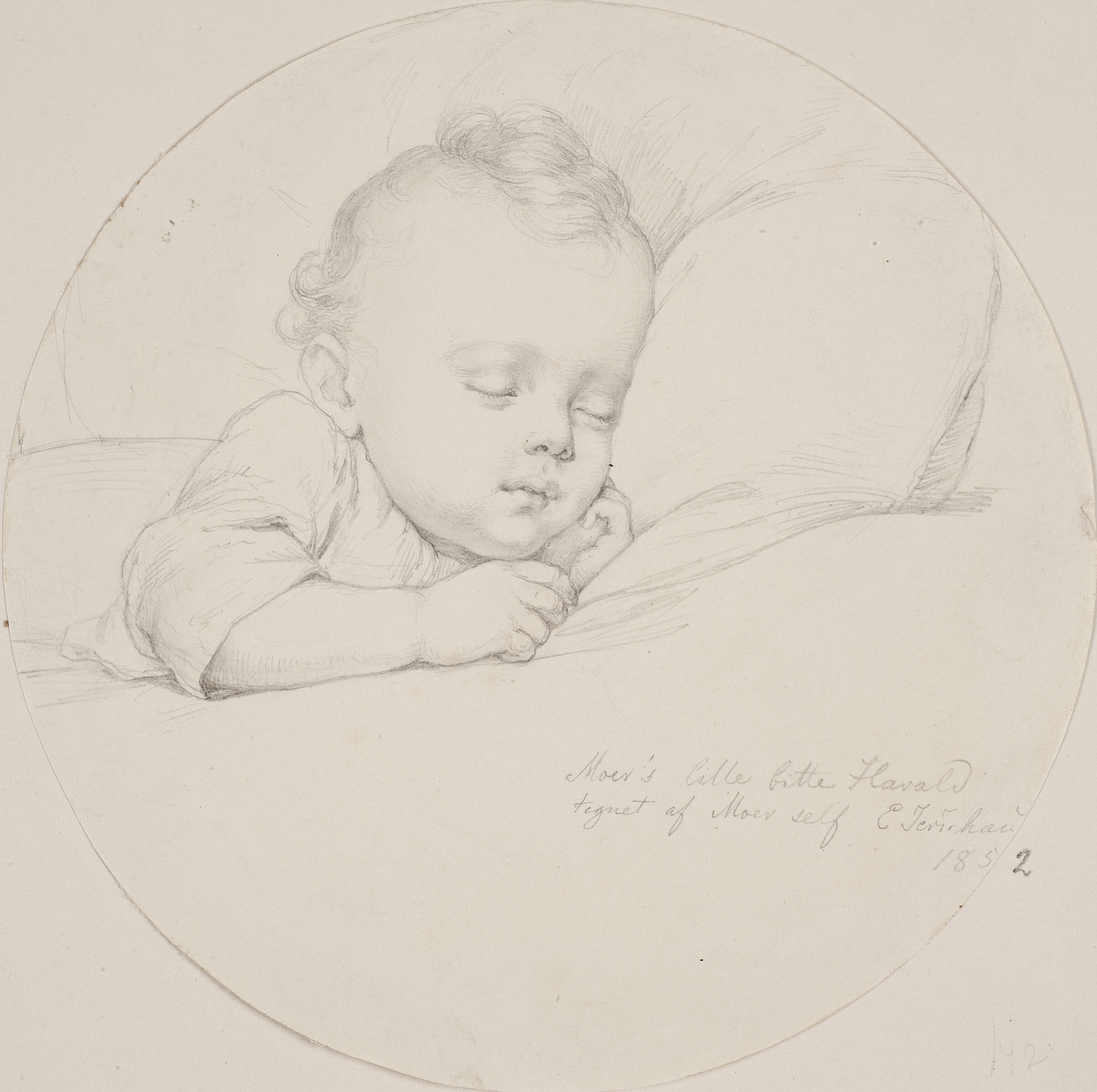 "Moers lille bitte Harald tegnet af moer self"