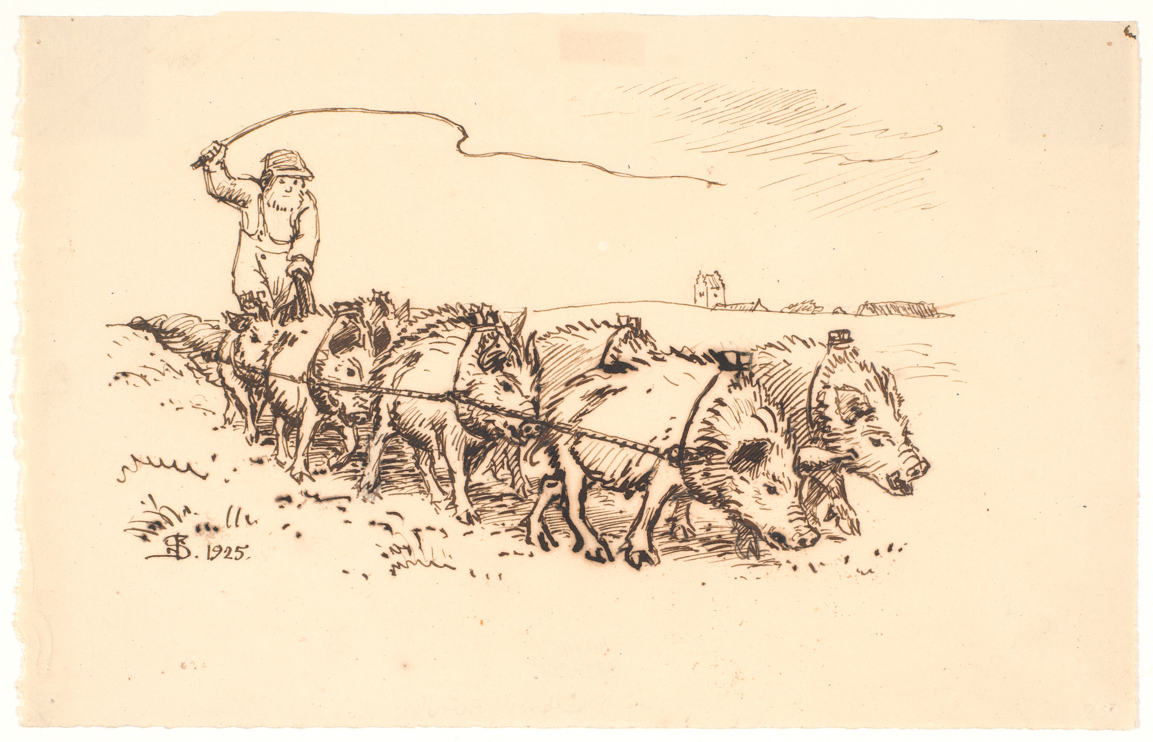 Blære Bonde pløjer jord