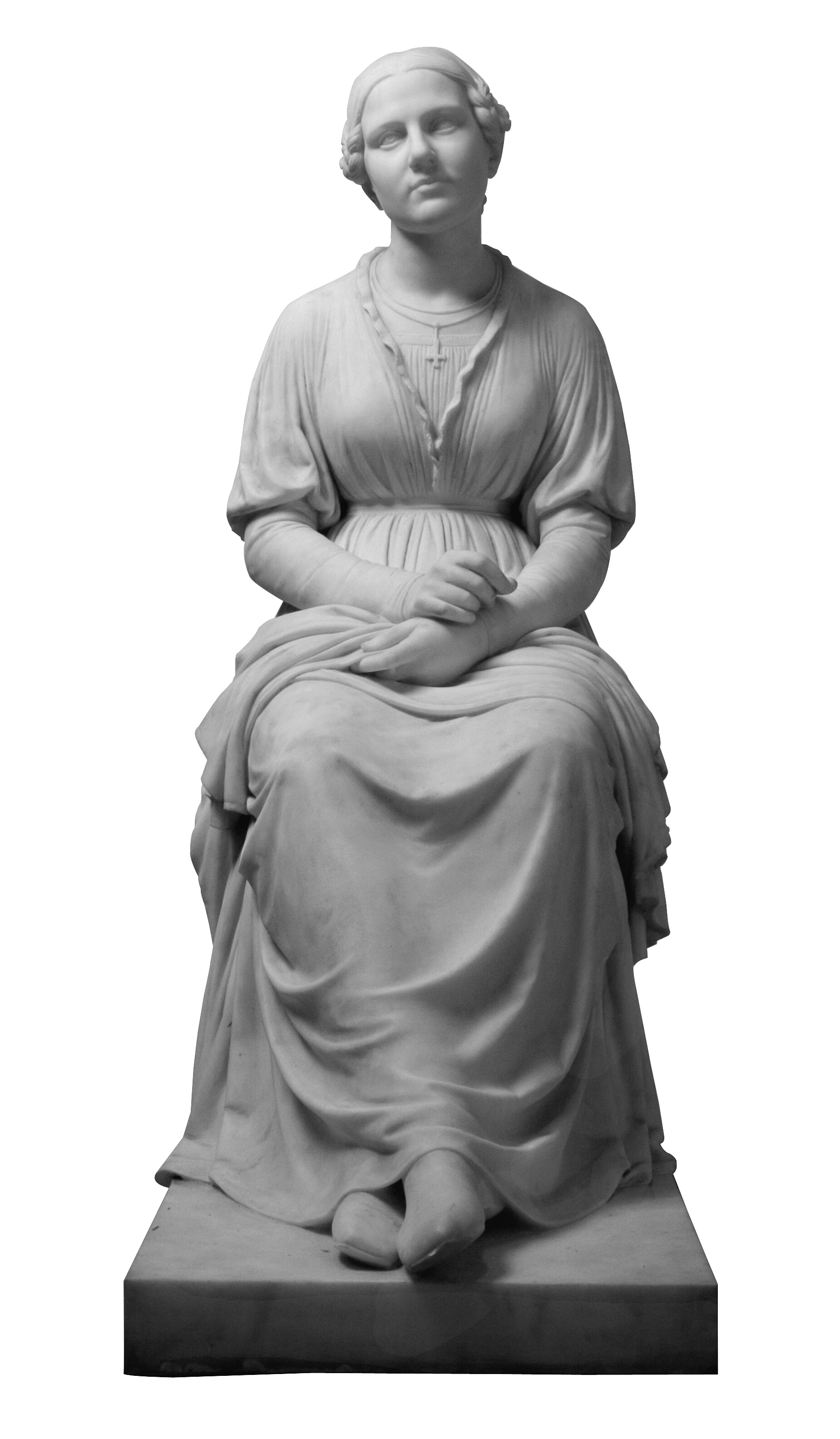 Emilie Hedevig Bissen, f. Møller (1808-50). Kunstnerens moder, siddende på en skammel