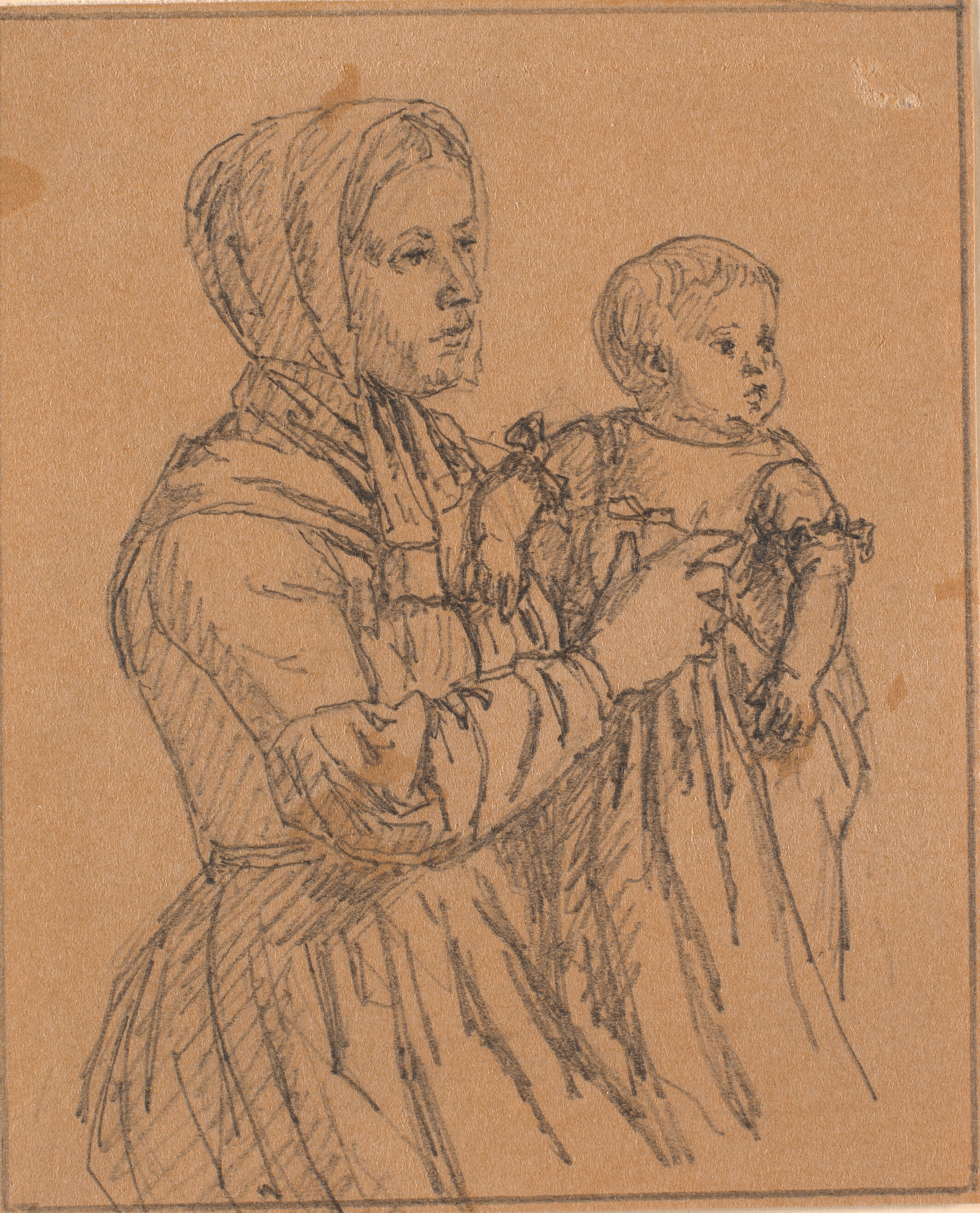 Kunstnerens datter båret af hendes amme