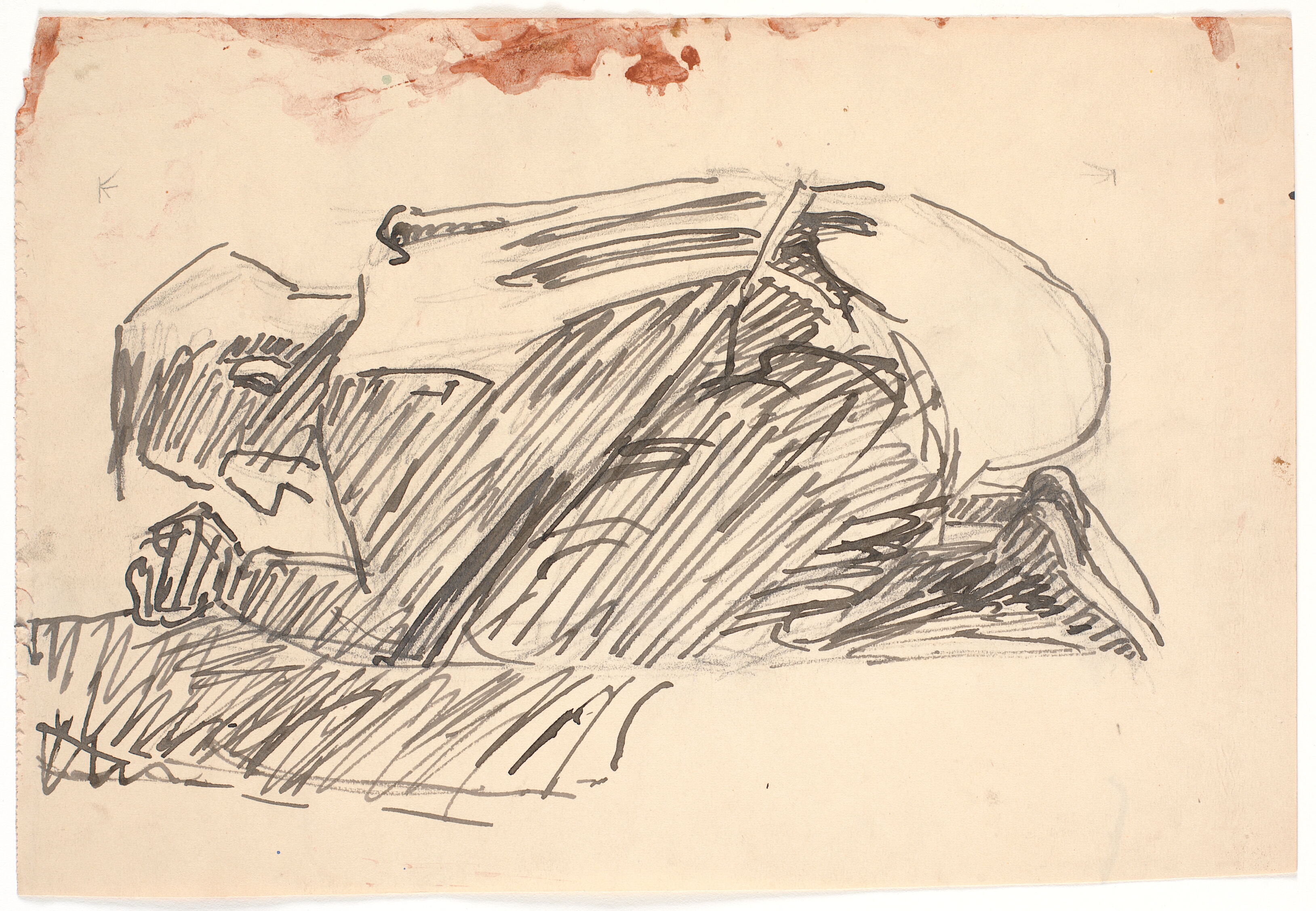 Den helbredte, knælende mod jorden