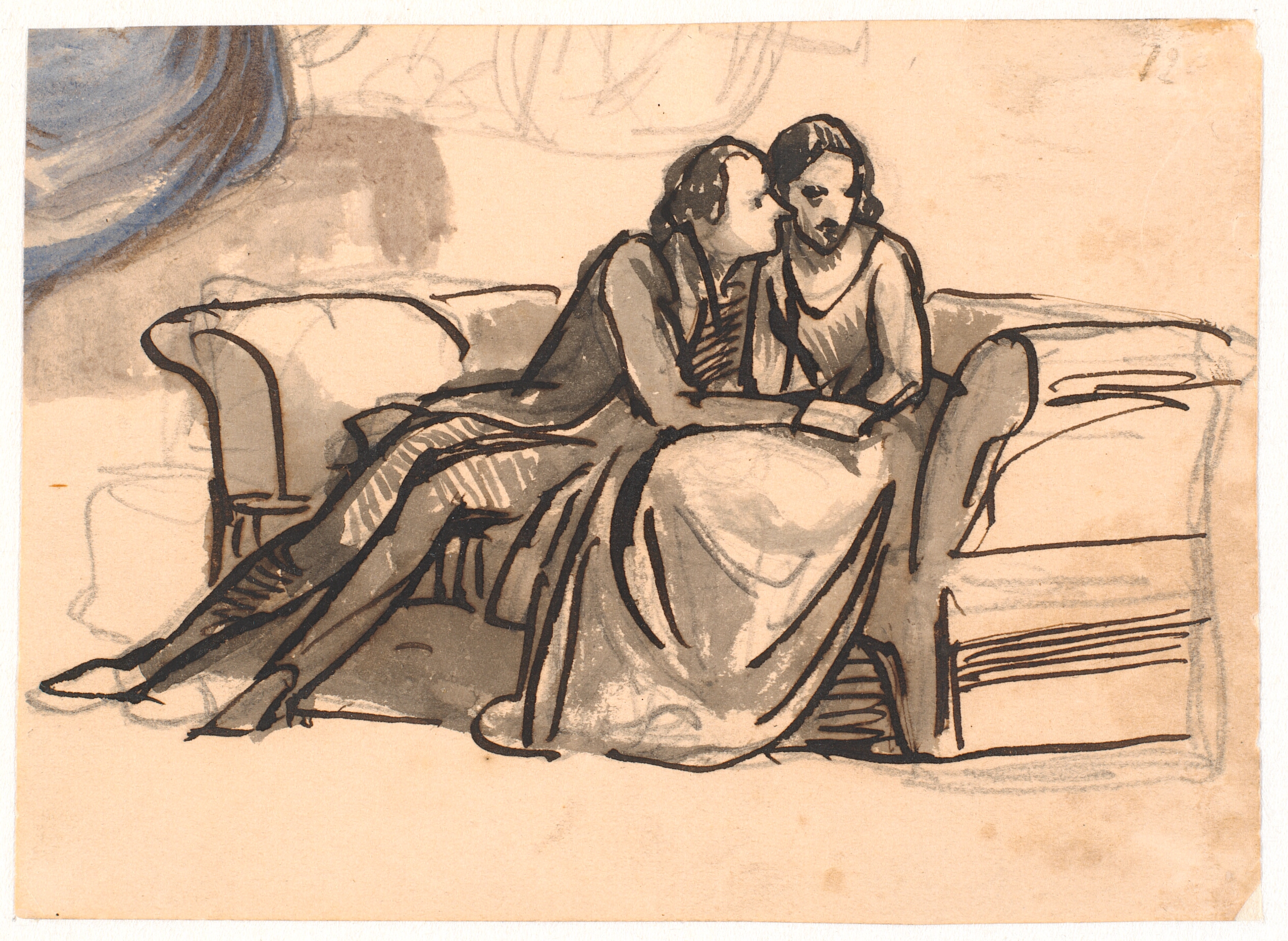 Et kærestepar siddende i en sofa