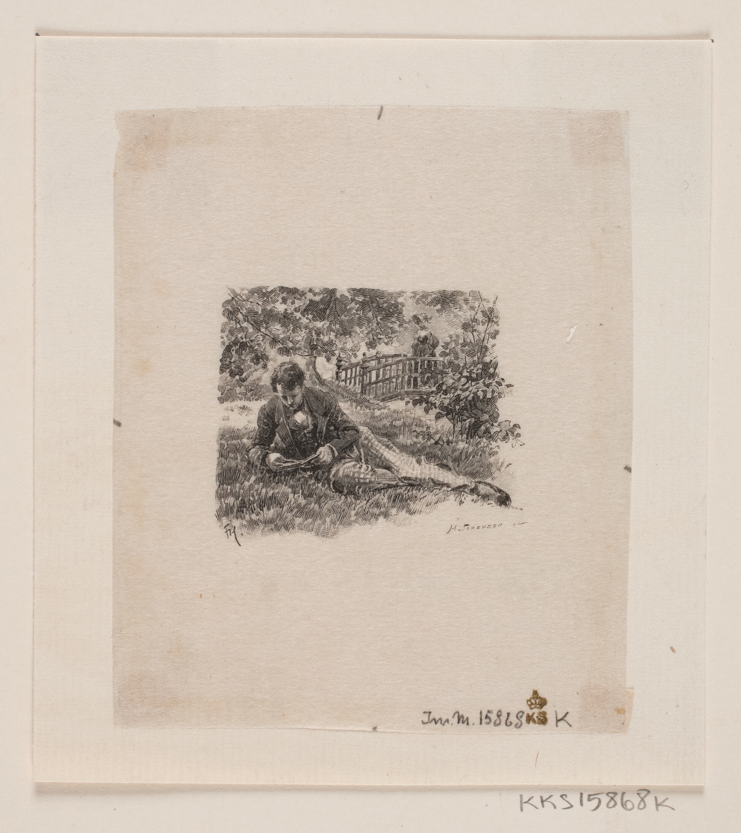 Prøvetryk til illustration til P. M. Møller: "En dansk students eventyr"