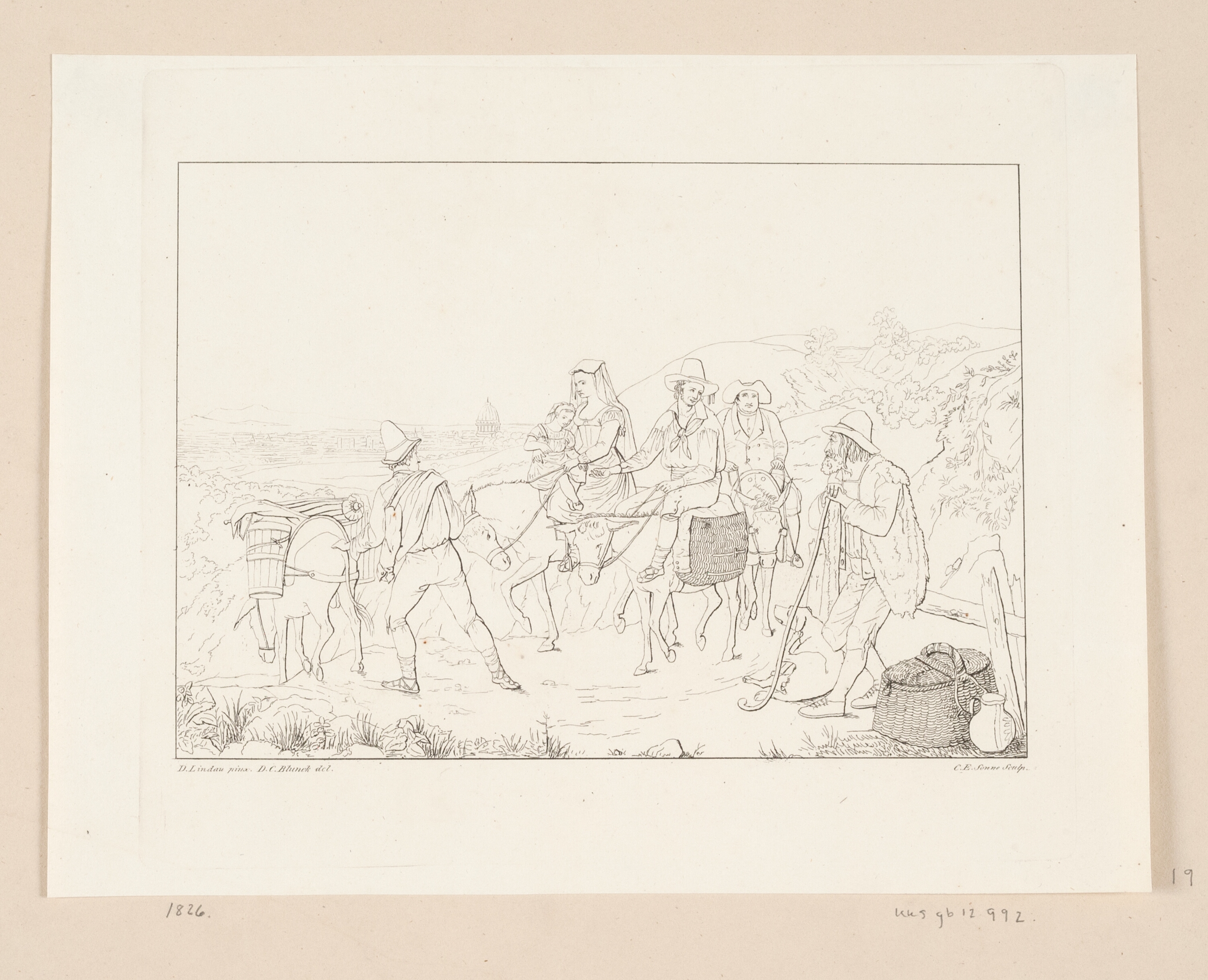 Romerske landboere drager ned fra Monte Mario til Rom