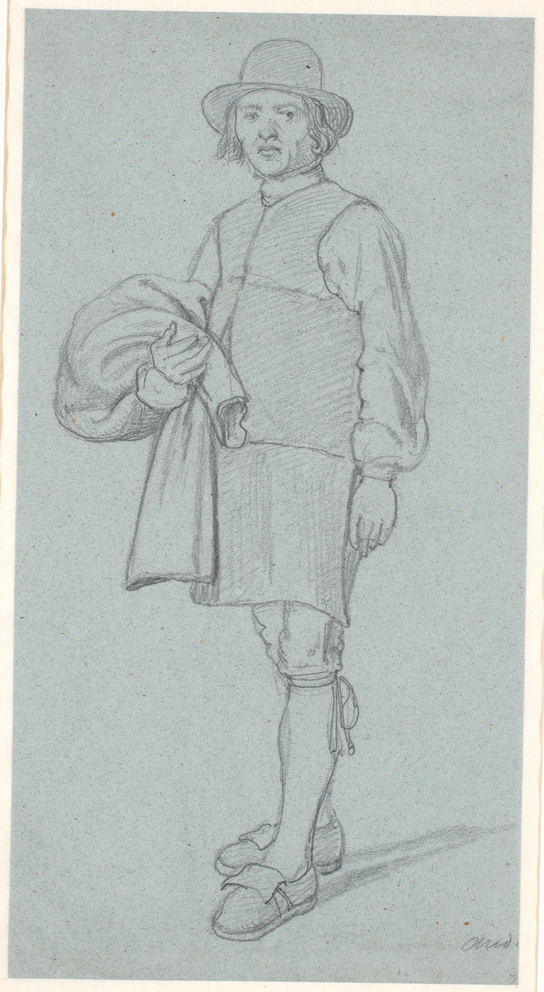 Ung svensk bonde med rundpuldet hat