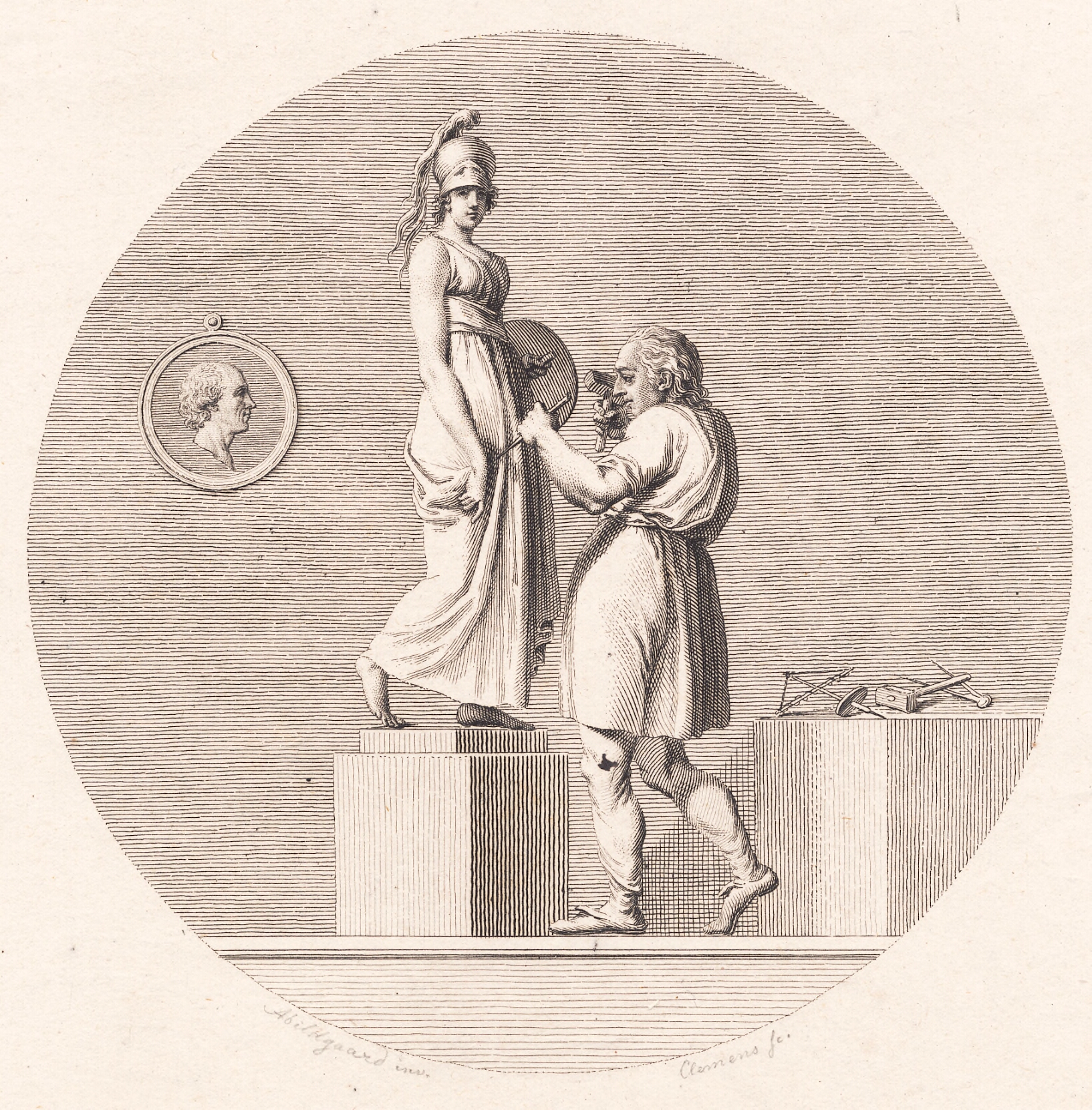 Sergel arbejder i sit atelier