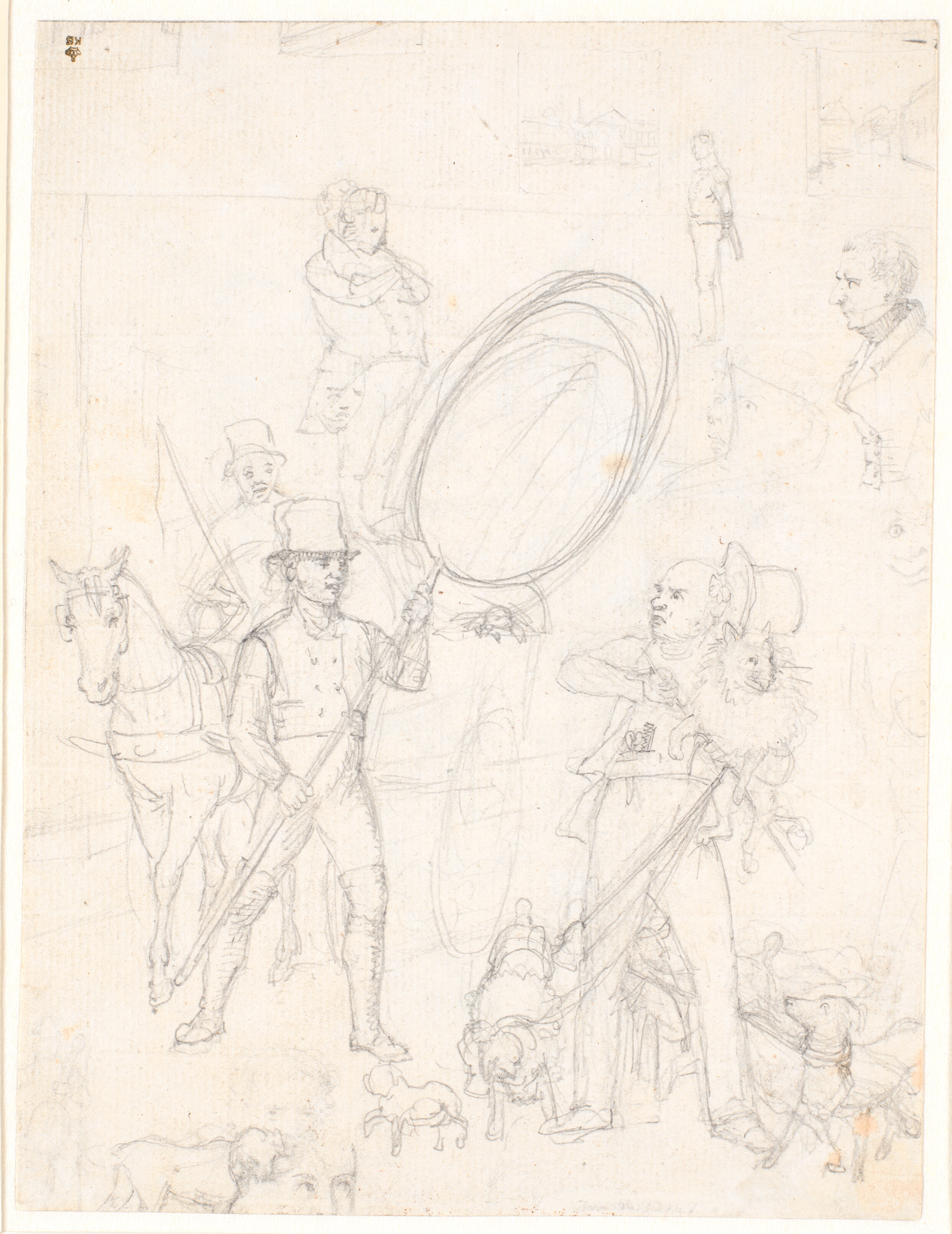 Udkast til maleriet "Gadescene i hundedagene"