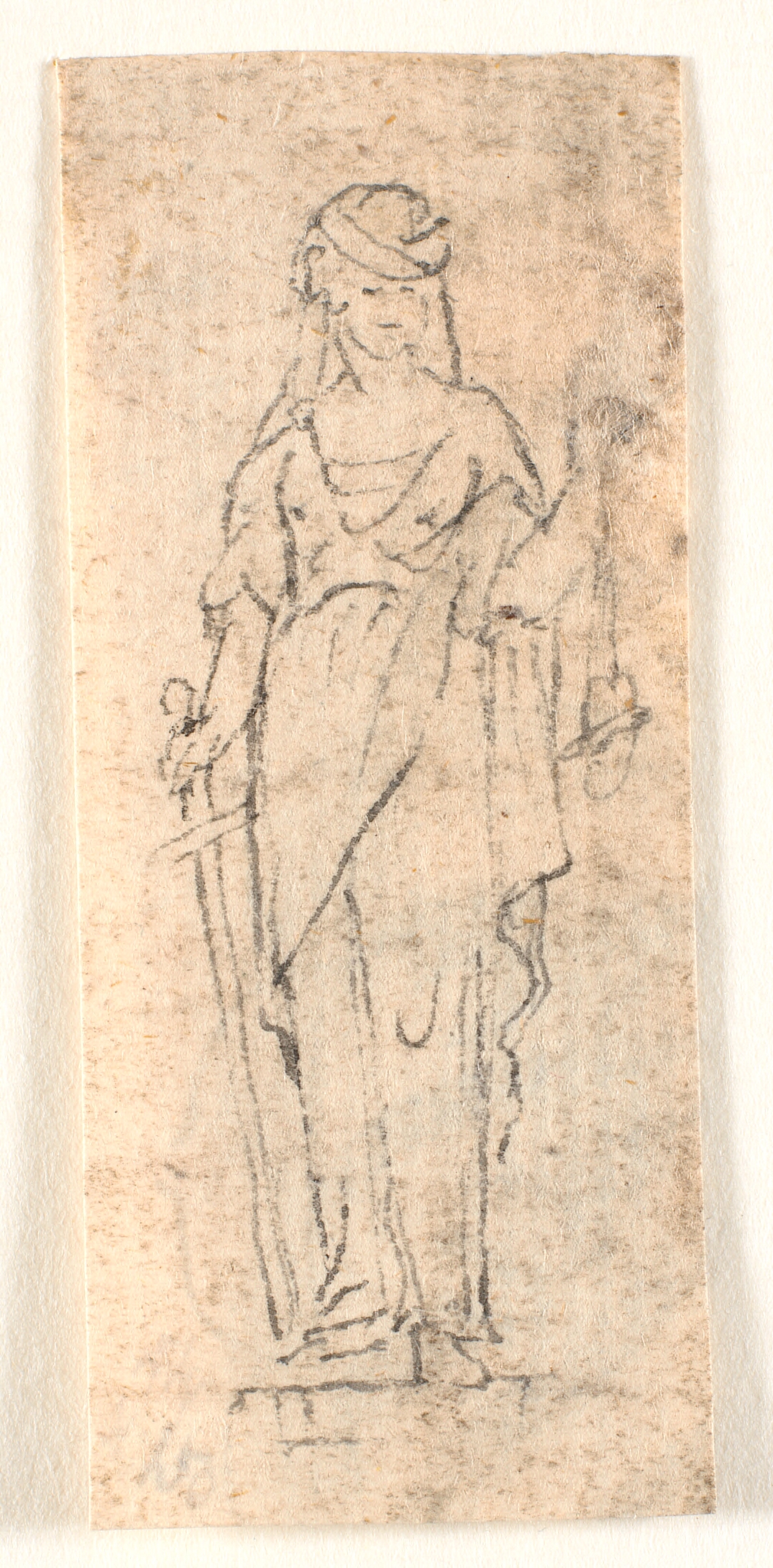 Stående kvinde med sværd. Retfærdigheden