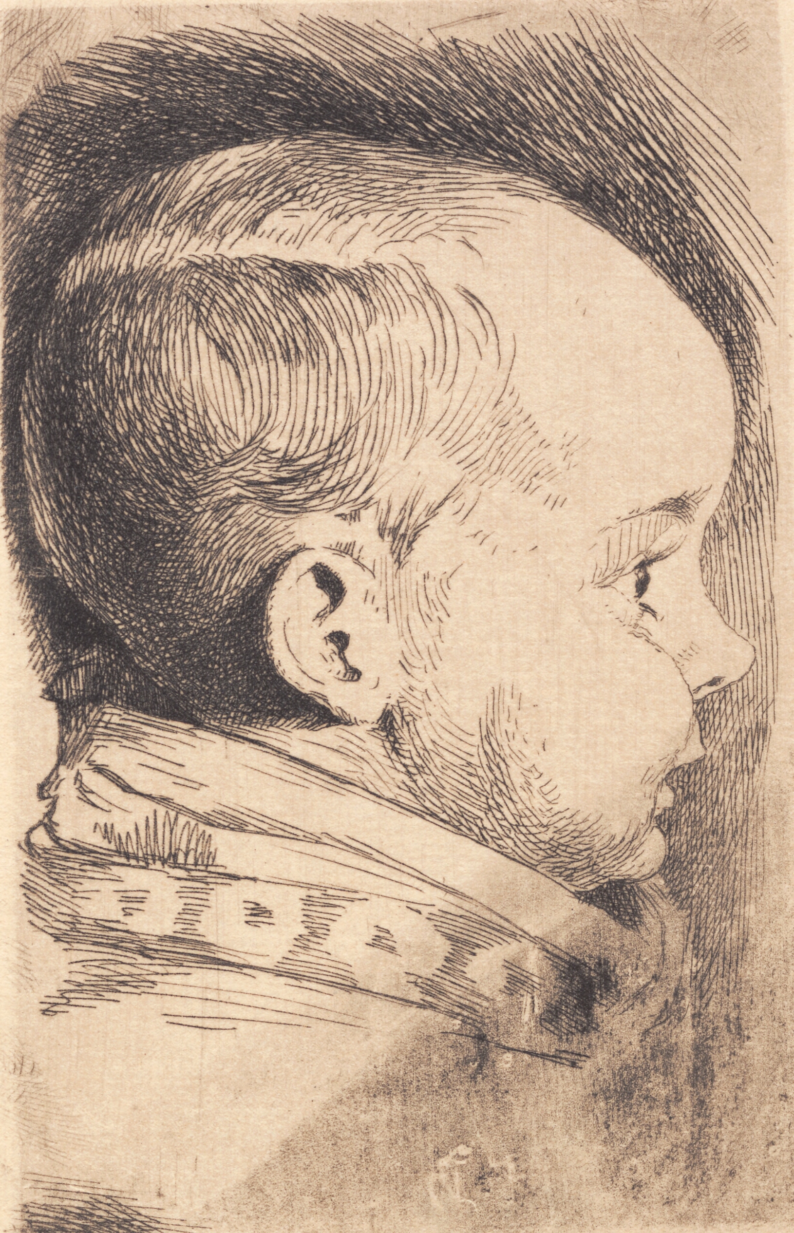 Prøveplade: Barnehoved i profil