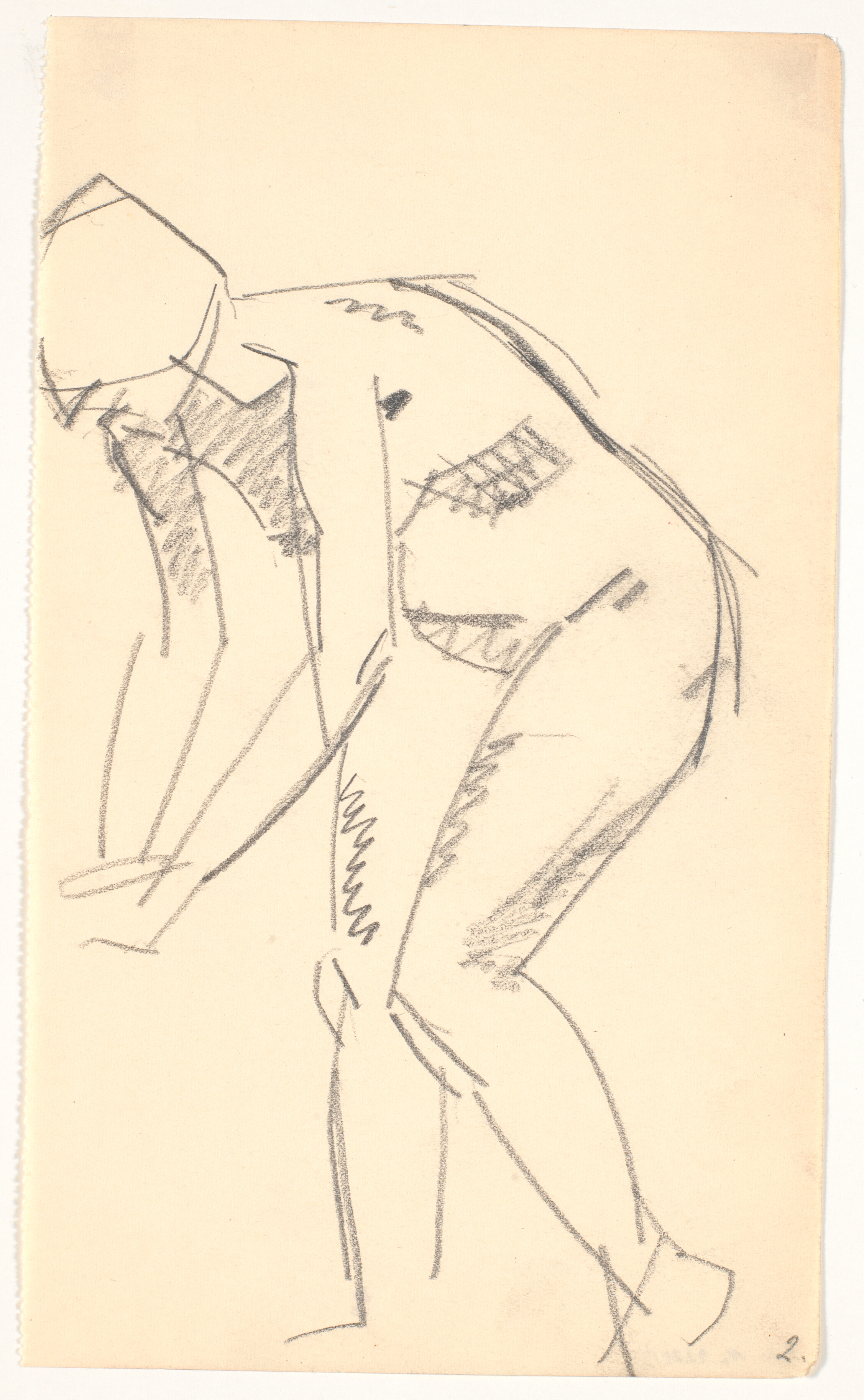 Stående foroverbøjet model