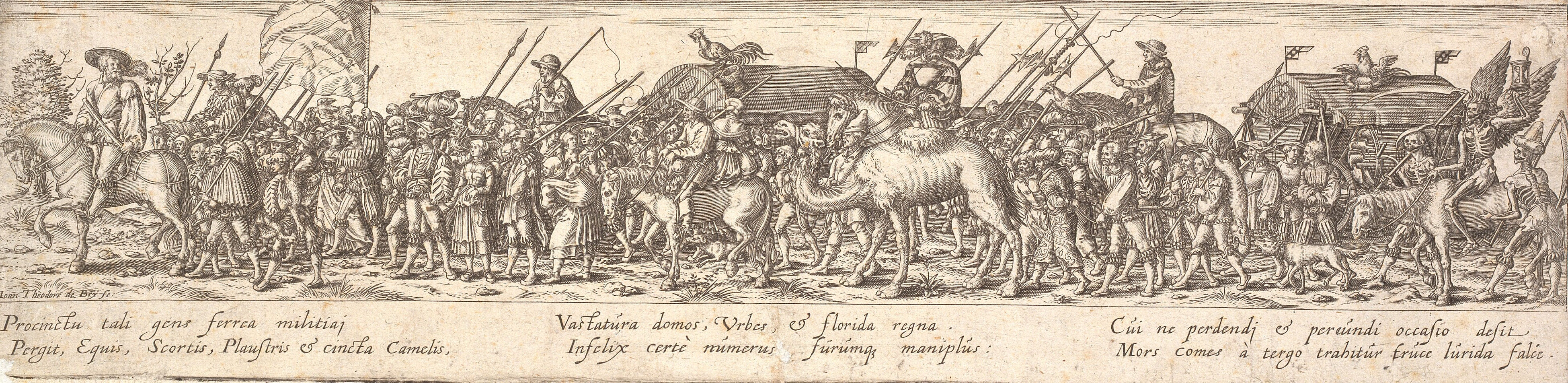 Soldatertog med bagagevogn og Døden til hest