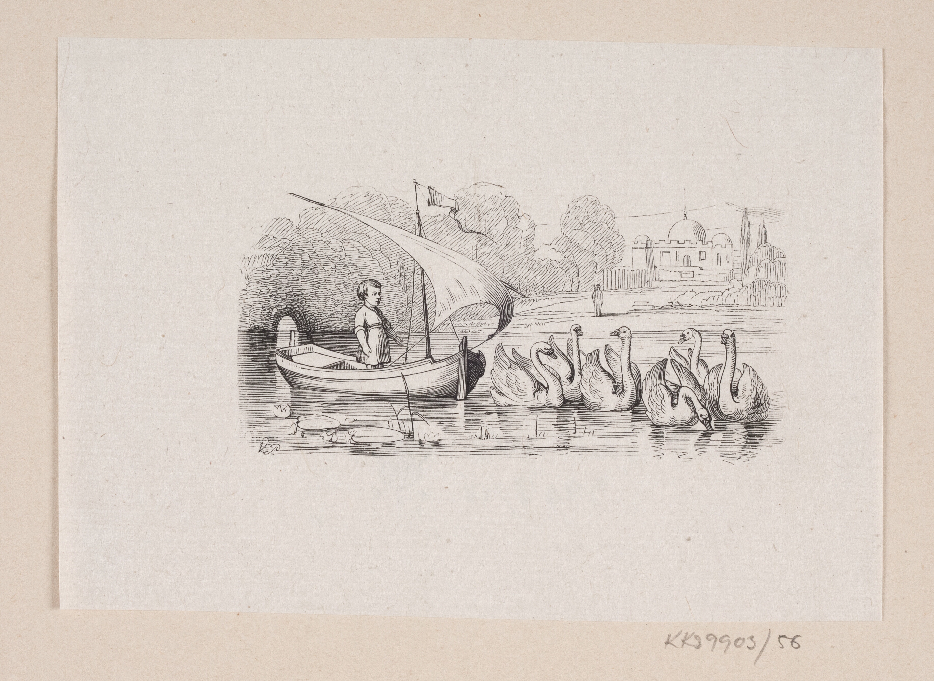 Illustration til "Ole Lukøie" i H.C. Andersen, "Eventyr og Historier", Bind 1