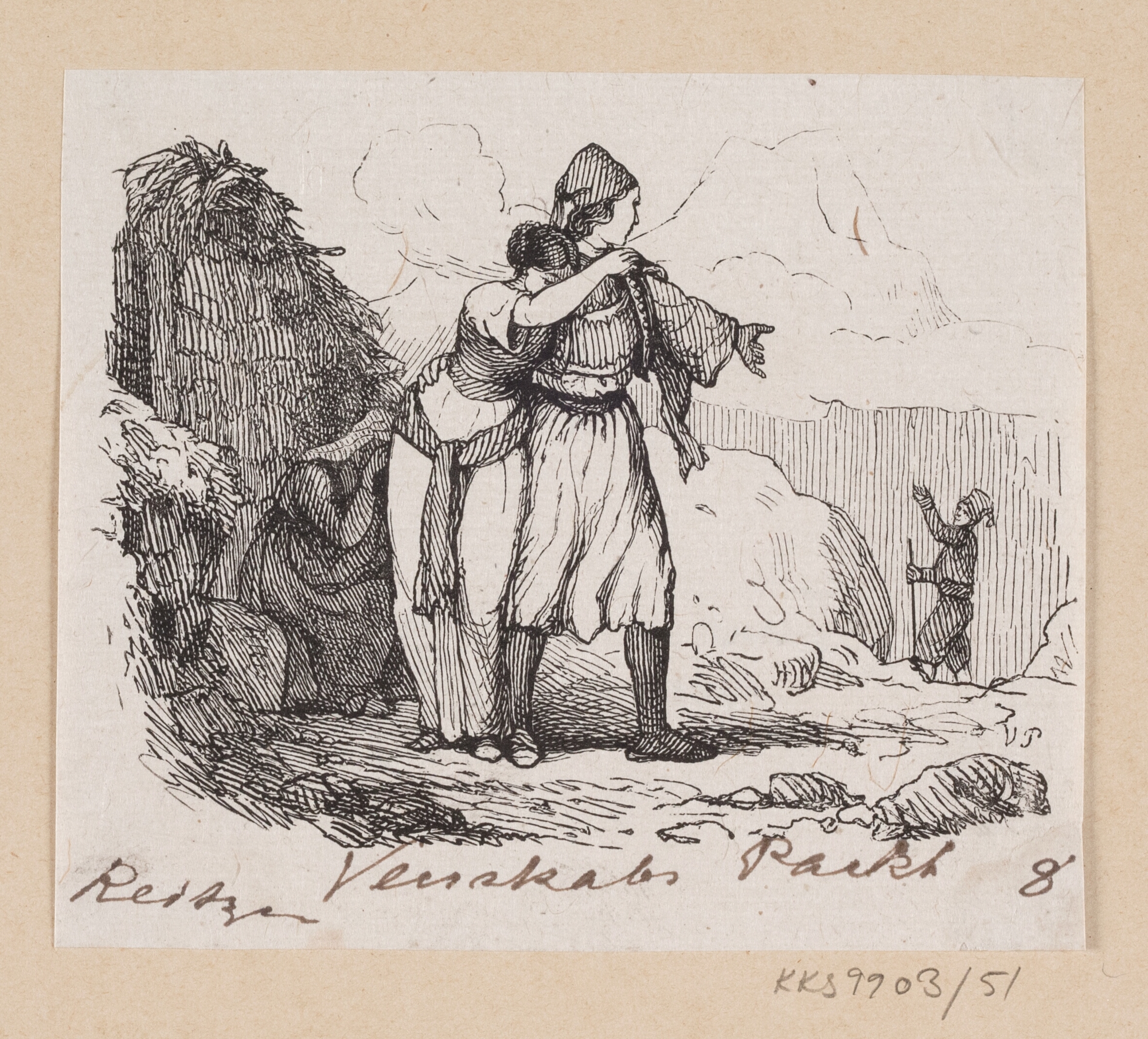 Illustration til "Venskabs-Pagten" i H.C. Andersen, "Eventyr og Historier", Bind 1