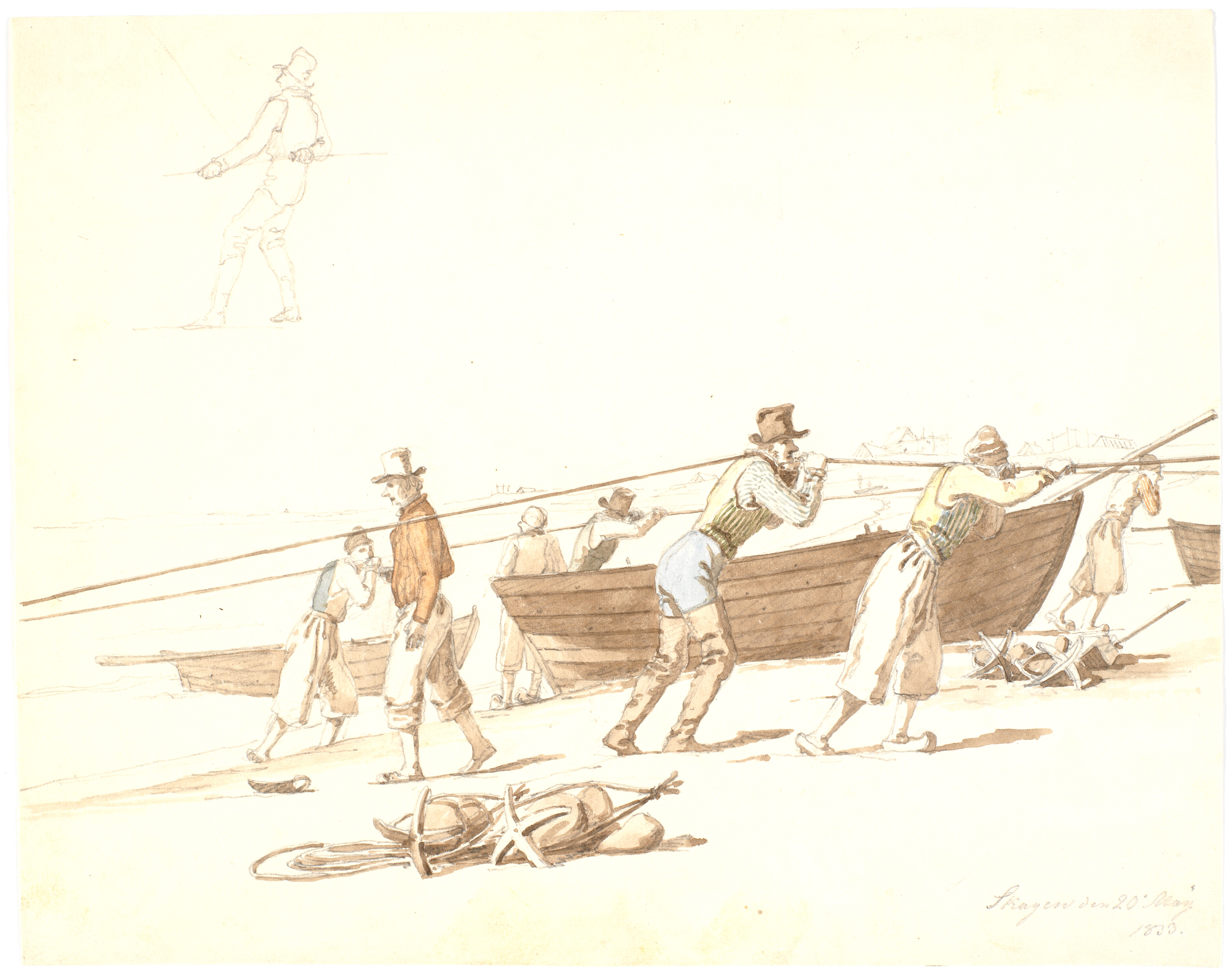 Fiskere drager vod på Sønderstranden