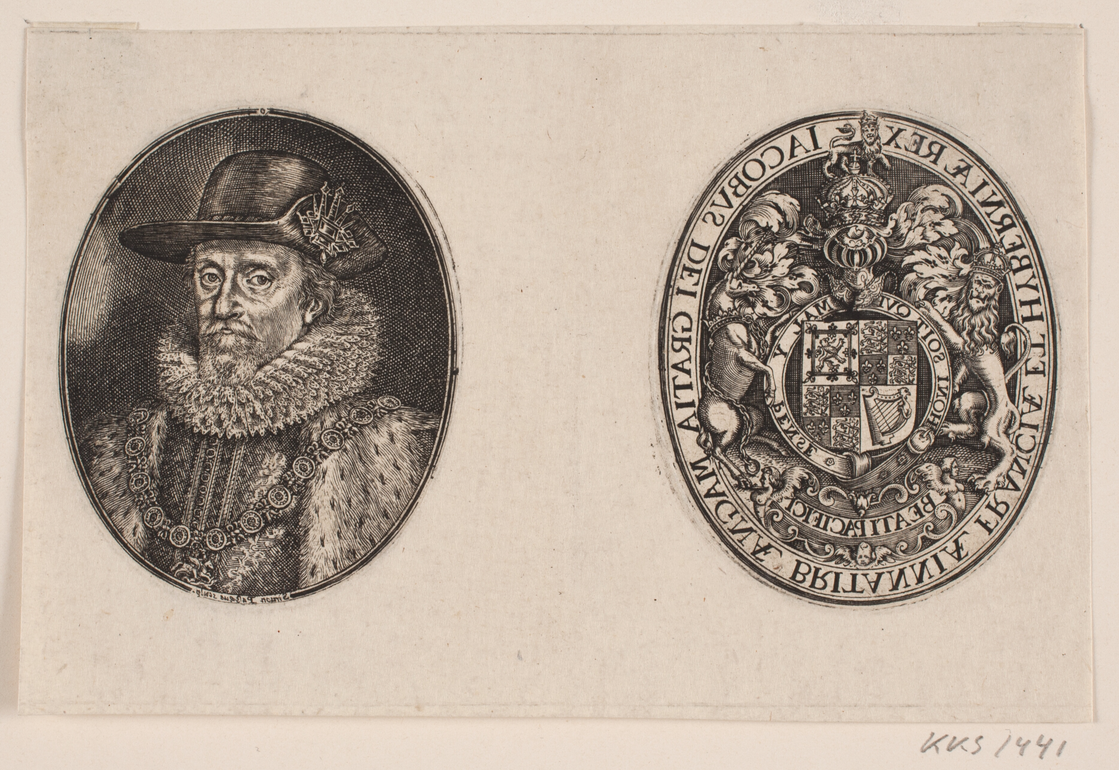 Jakob I af England og hans våbenskjold