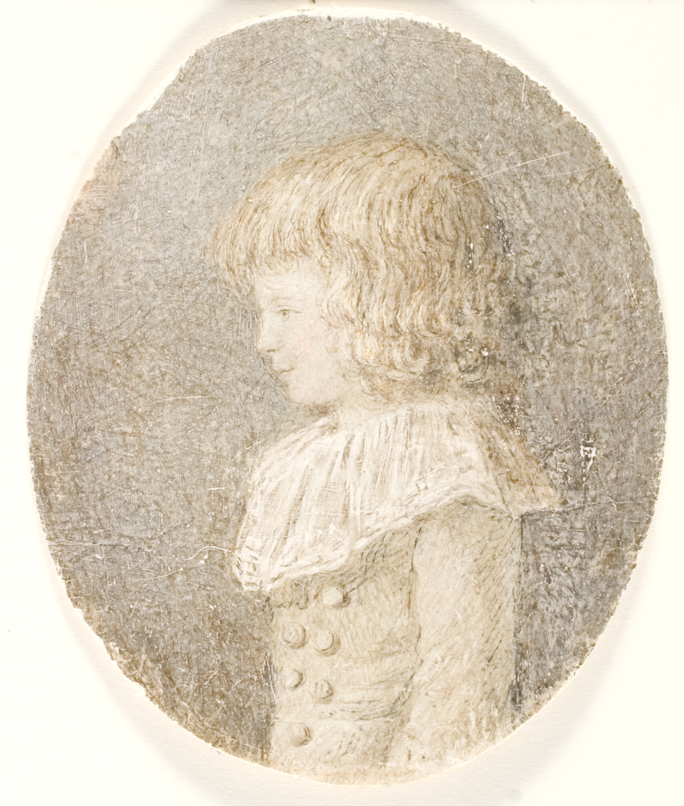 Portræt af en dreng. Profil til venstre