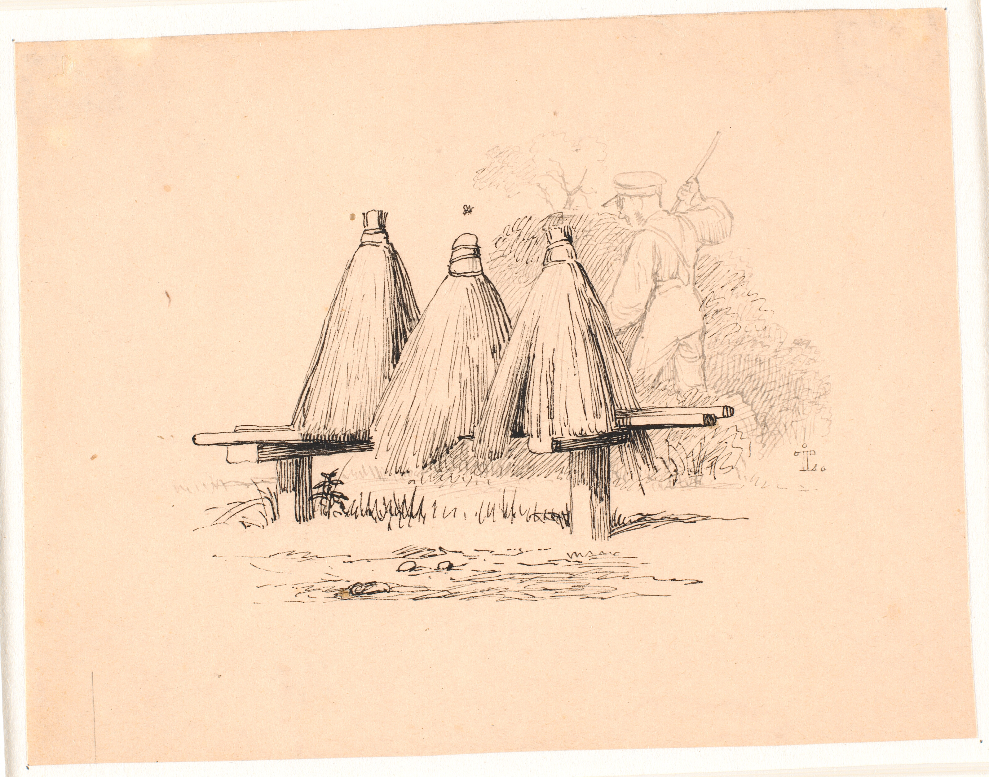 Bien. Illustration til Kaalunds "Fabler for Børn". Se kommentar fra arkkatalog.