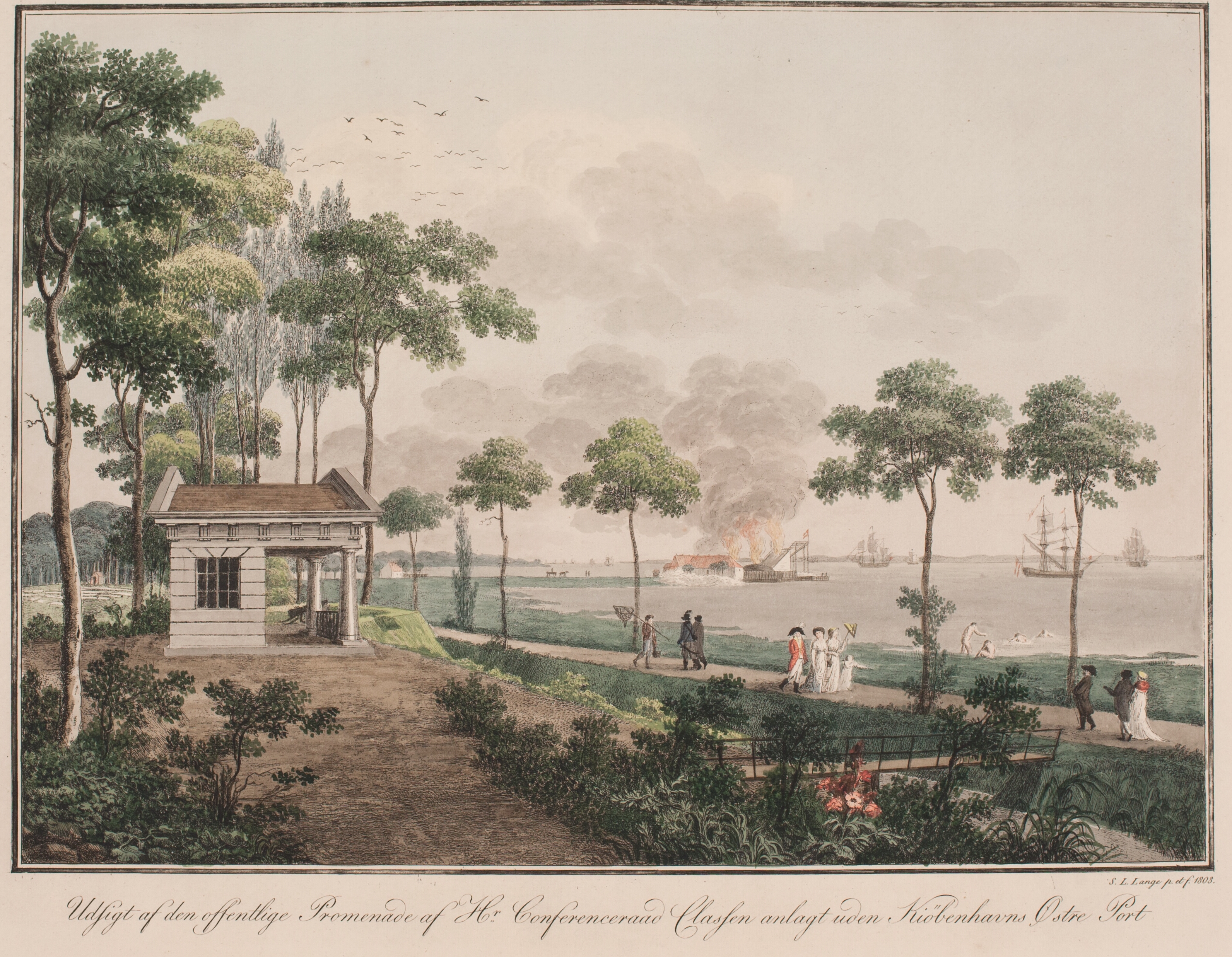 Udsigt af den offentlige promenade af Hr. Conferenceråd Classen anlagt uden Københavns Østerport