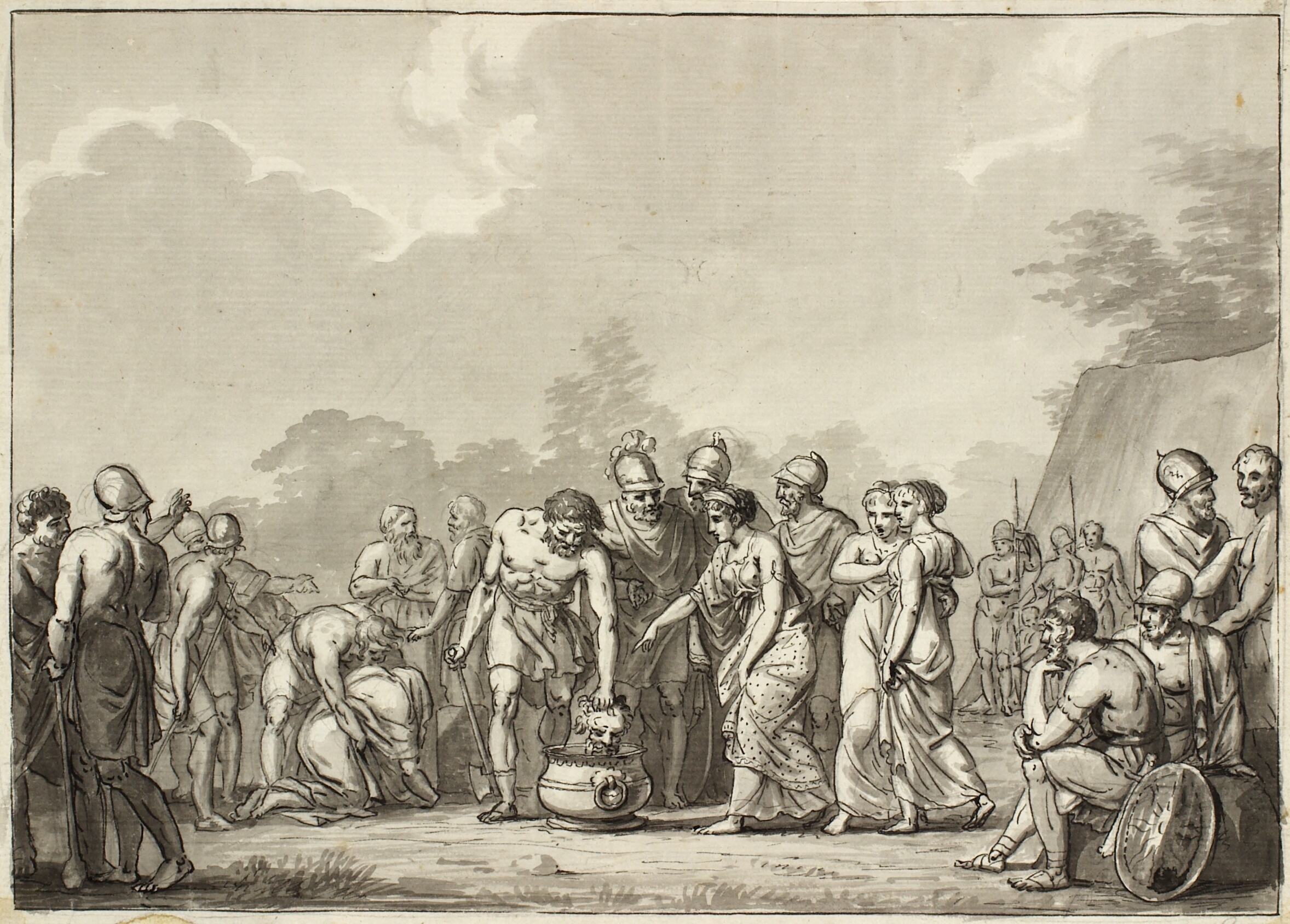 Massageternes dronning Tomyris lader Cyrus' hoved kaste i et kar med blod