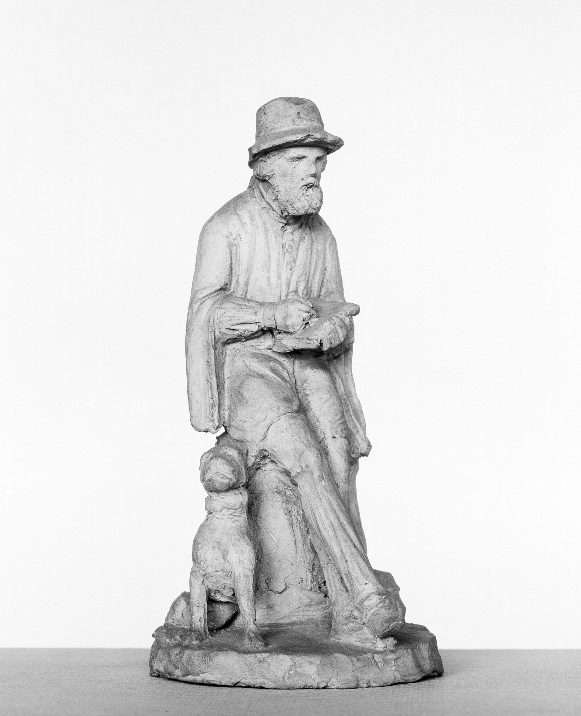 Den tyske maler William Bottomley med sin hund