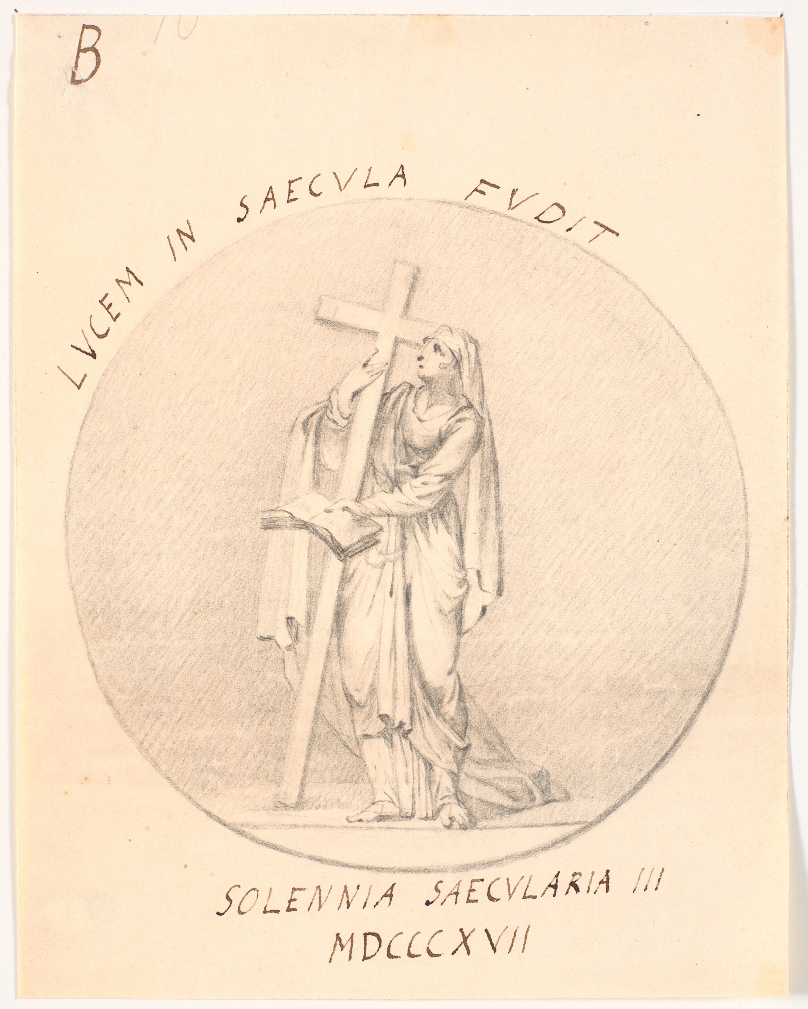 Medaillon med allegorisk kvindefigur