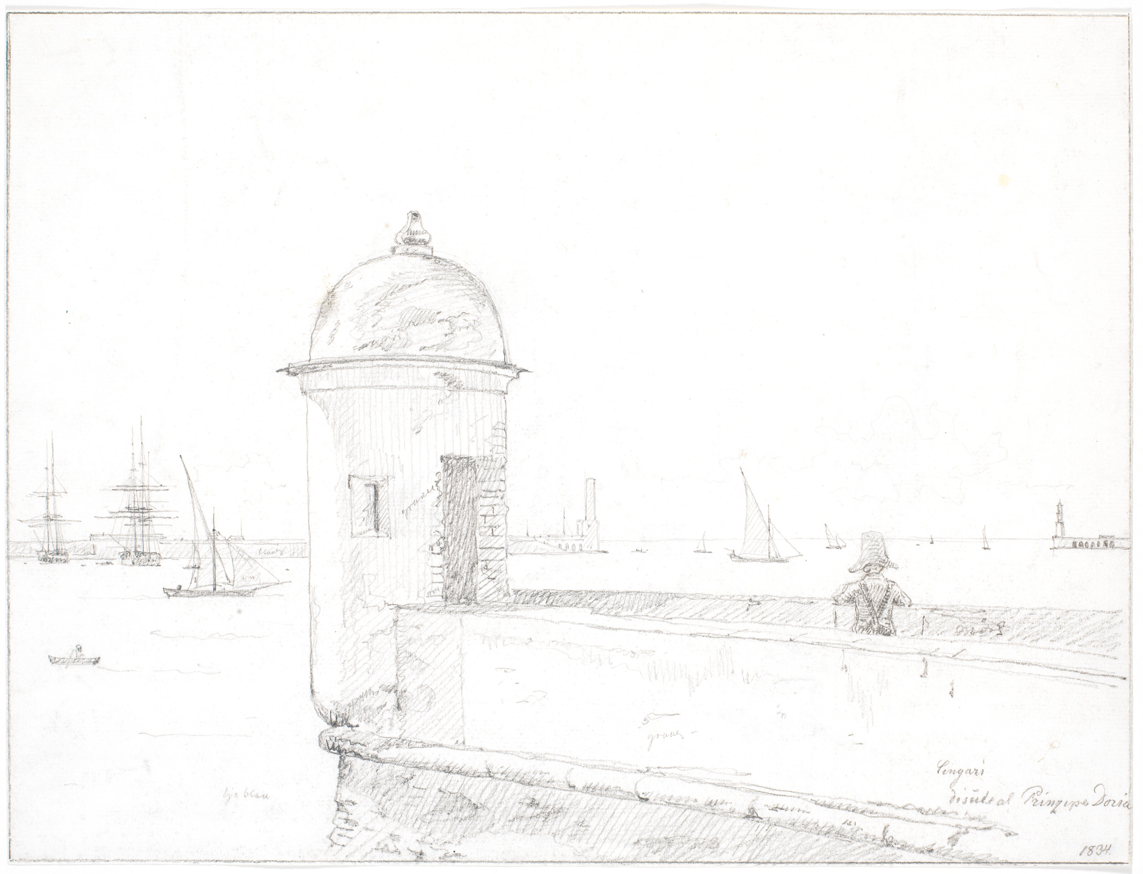 Udsigt over havnen i Genova