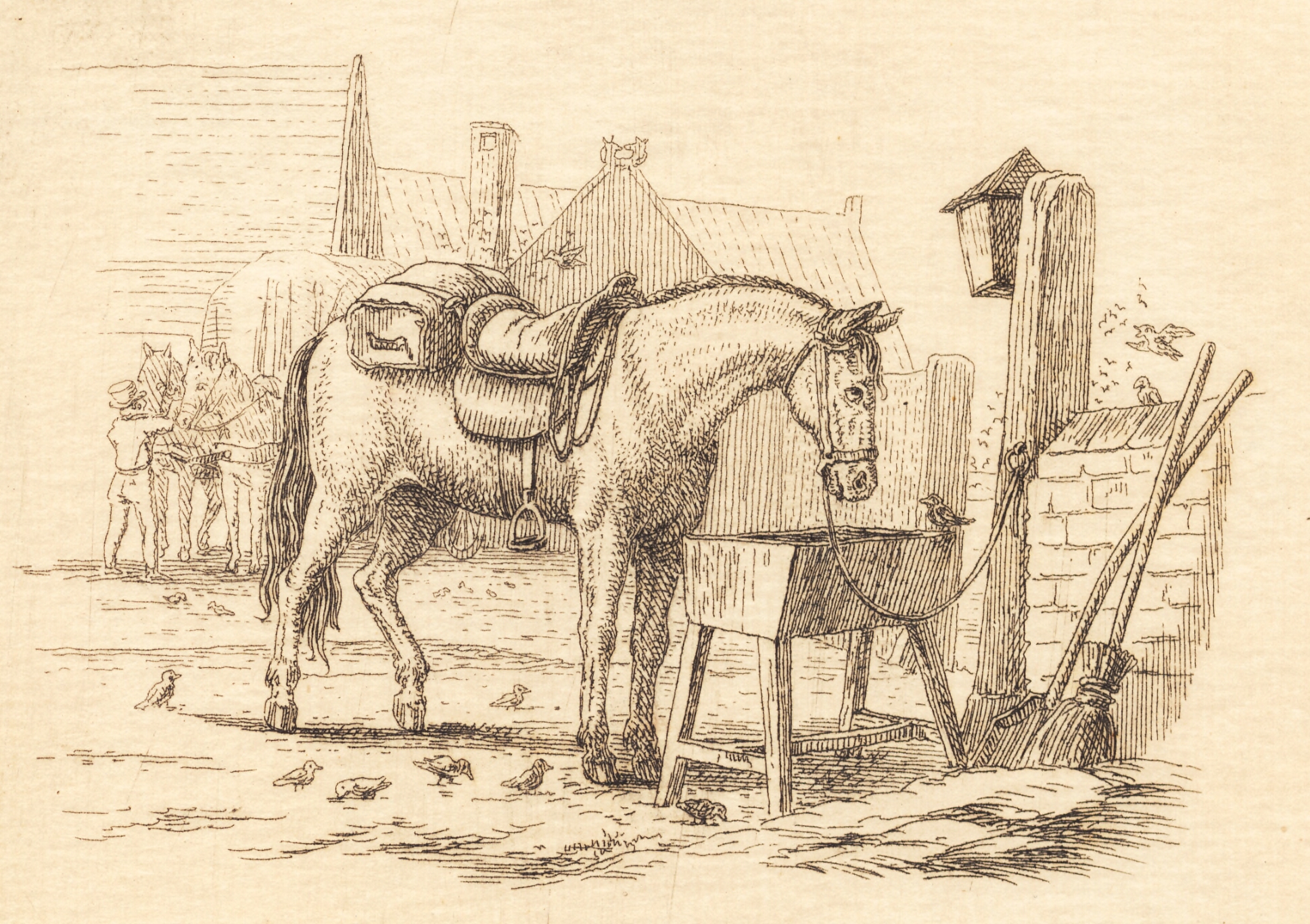 Illustration til "Halvhundrede Fabler for Børn" af Hey