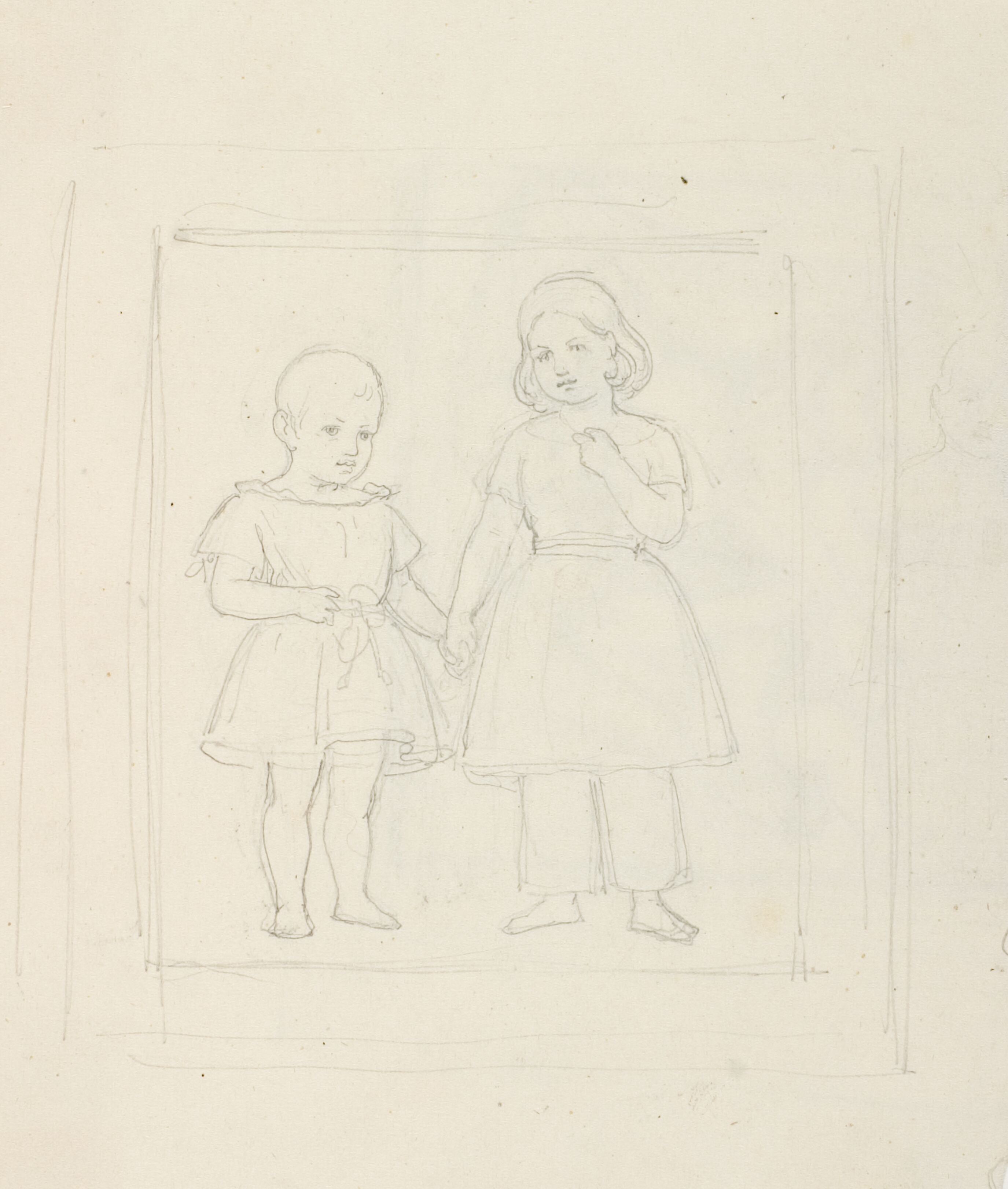 Stående dreng og pige