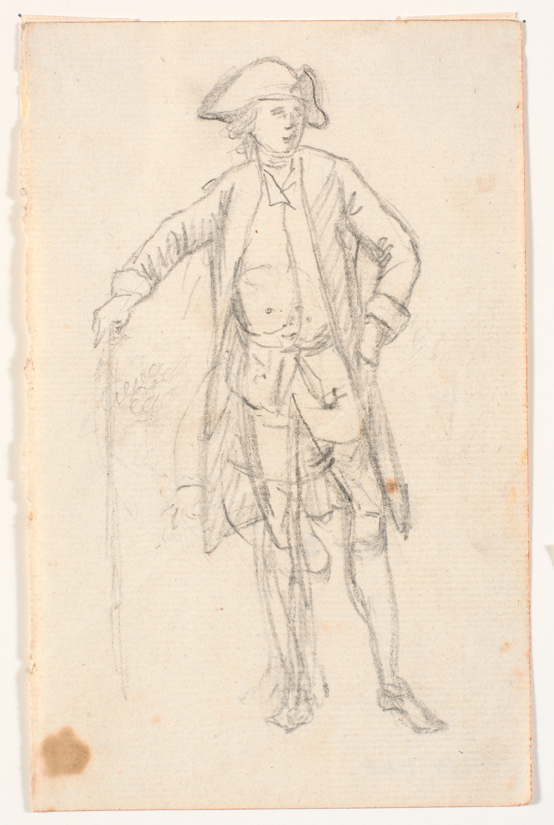 Stående mand med hat og stok