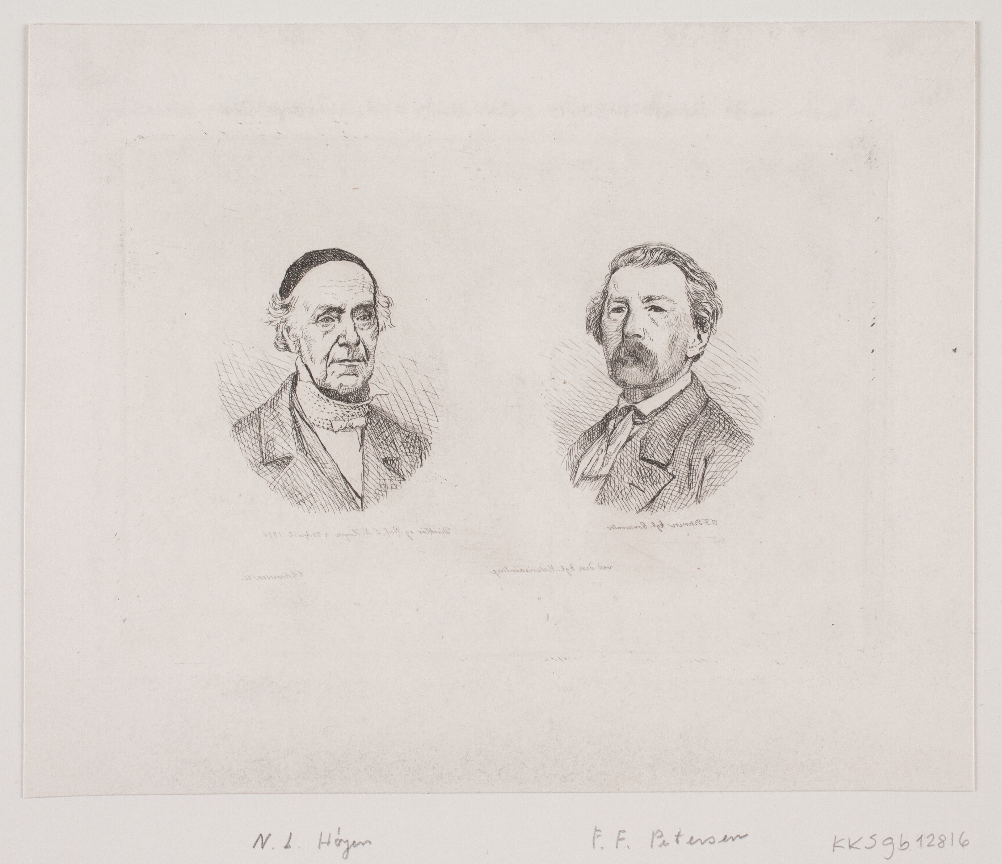 Portrætter af Niels Lauritz Høyen og Fritz Ferdinand Petersen