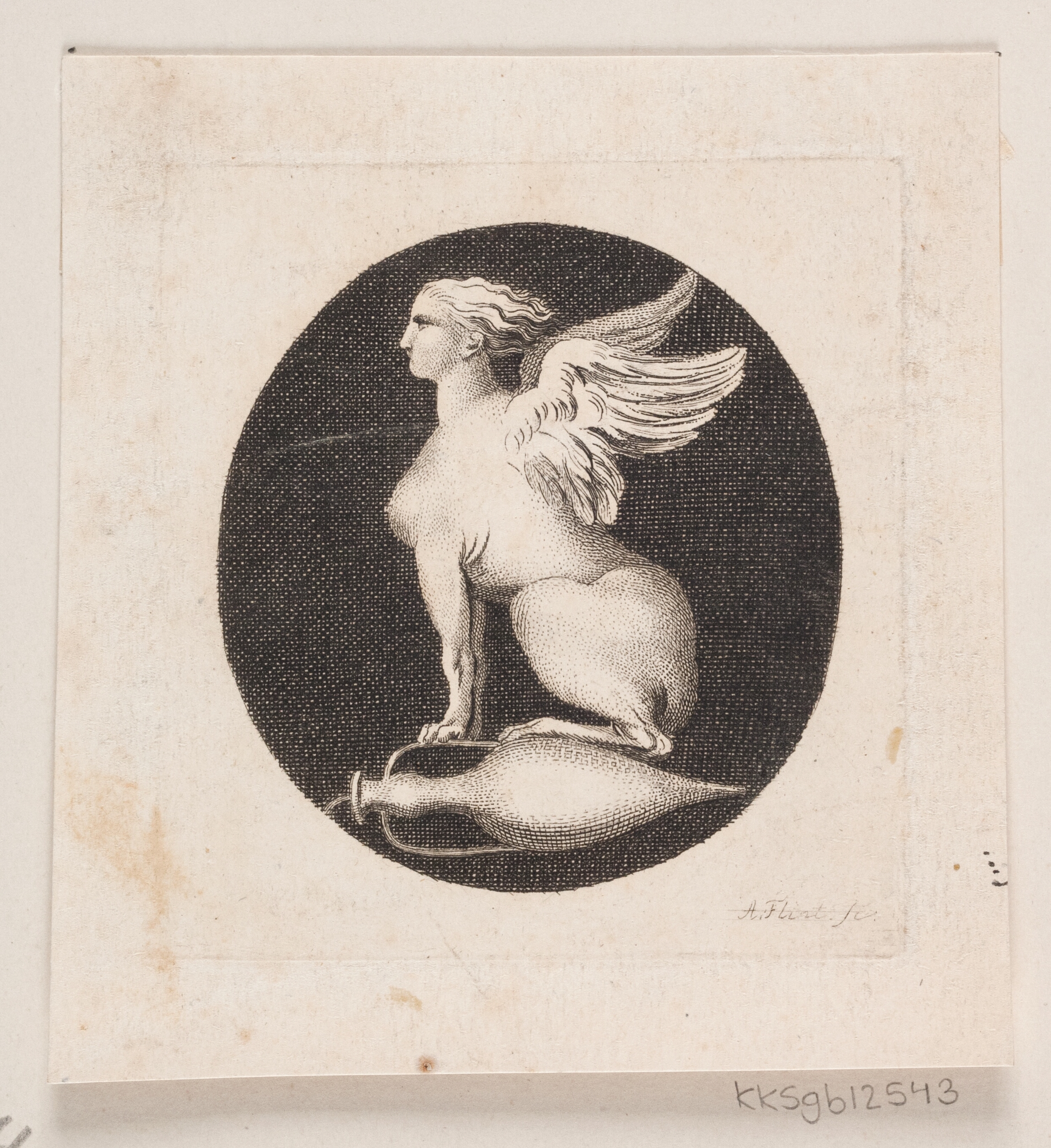 Sfinx siddende på en vase