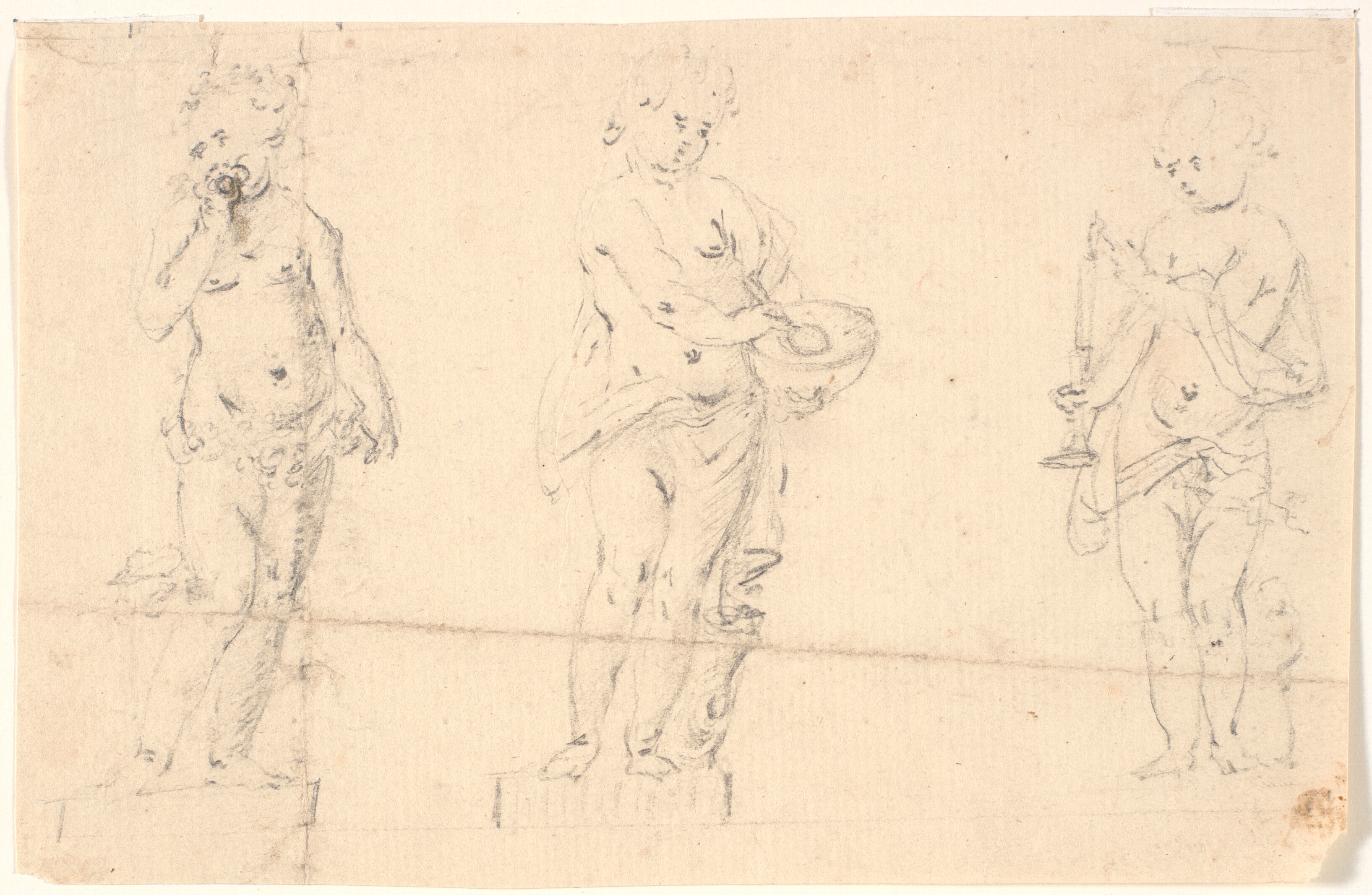 Studieblad med tre putti