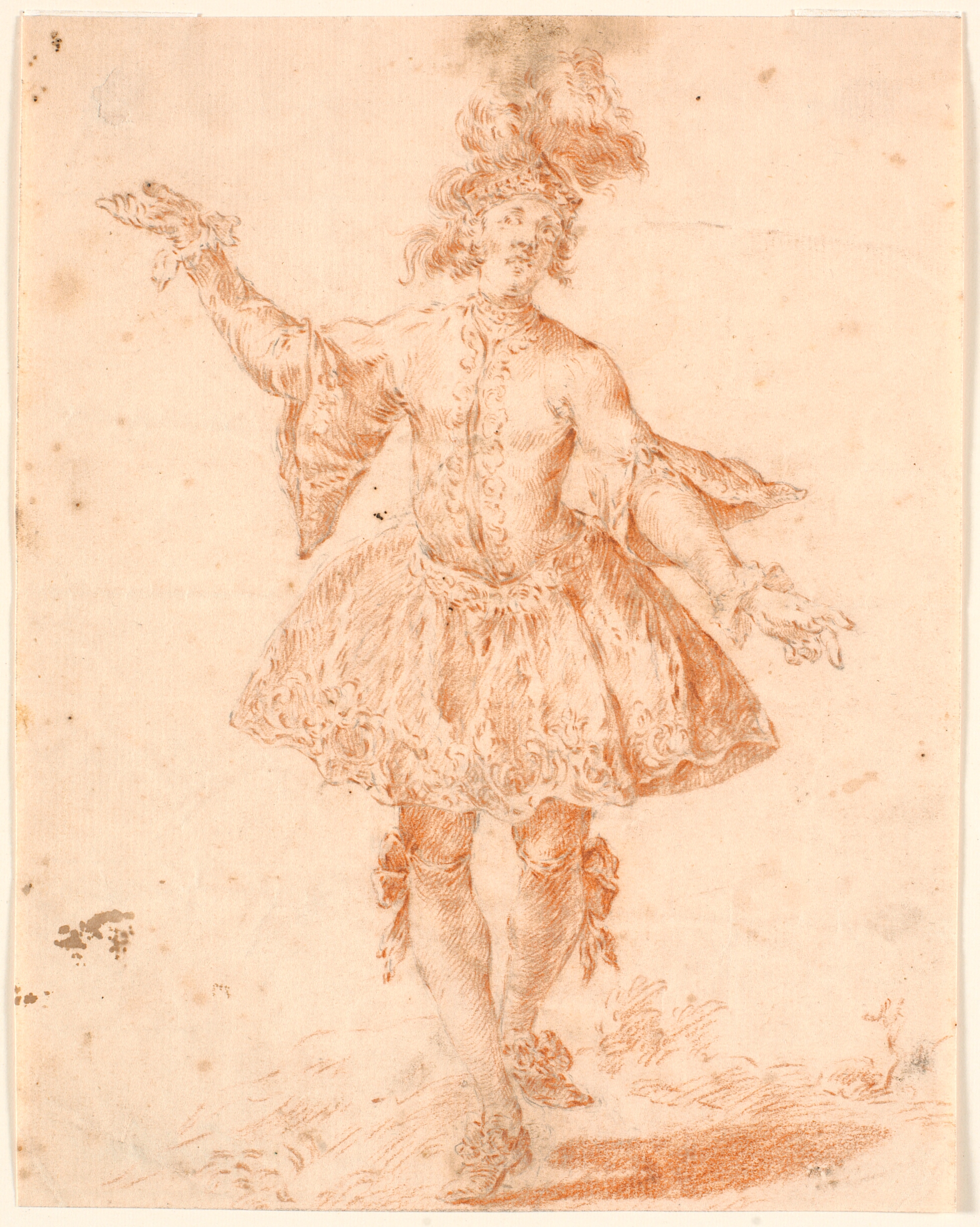 Stående mandlig teaterfigur