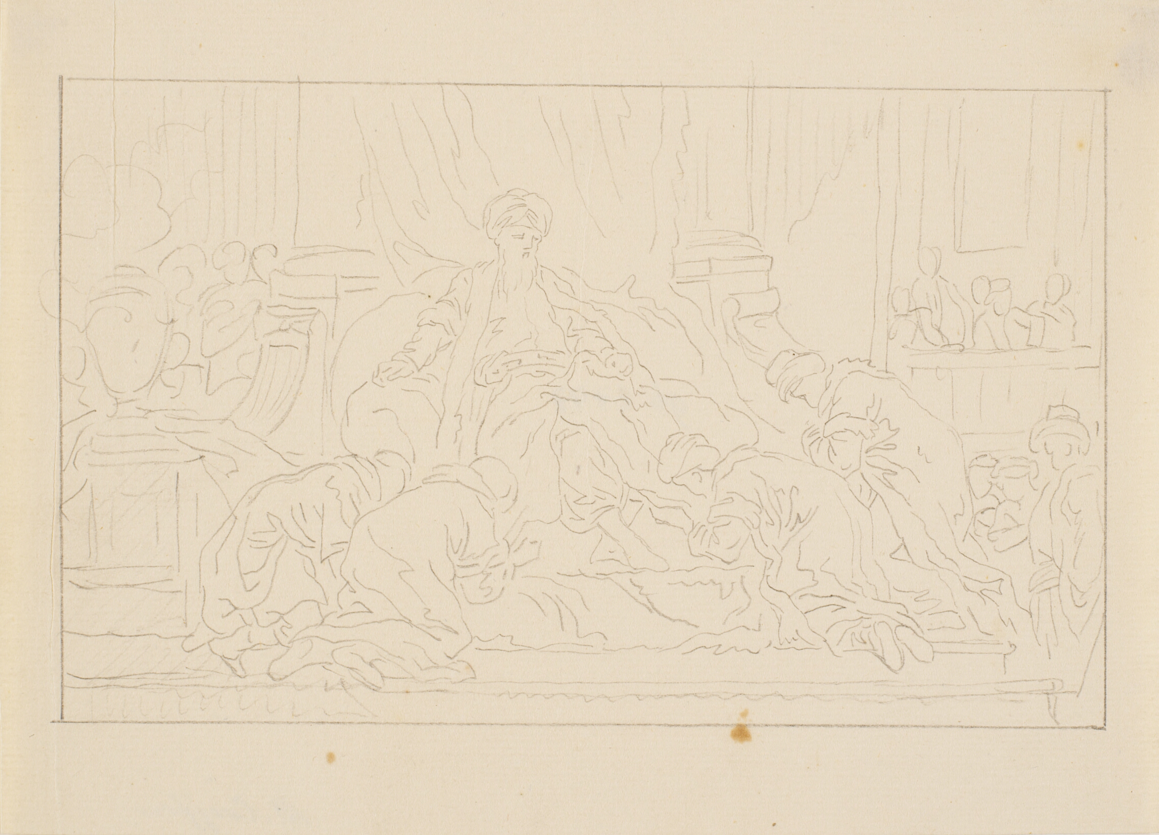 Kompositionsskitse; en orientalsk fyrste hyldes