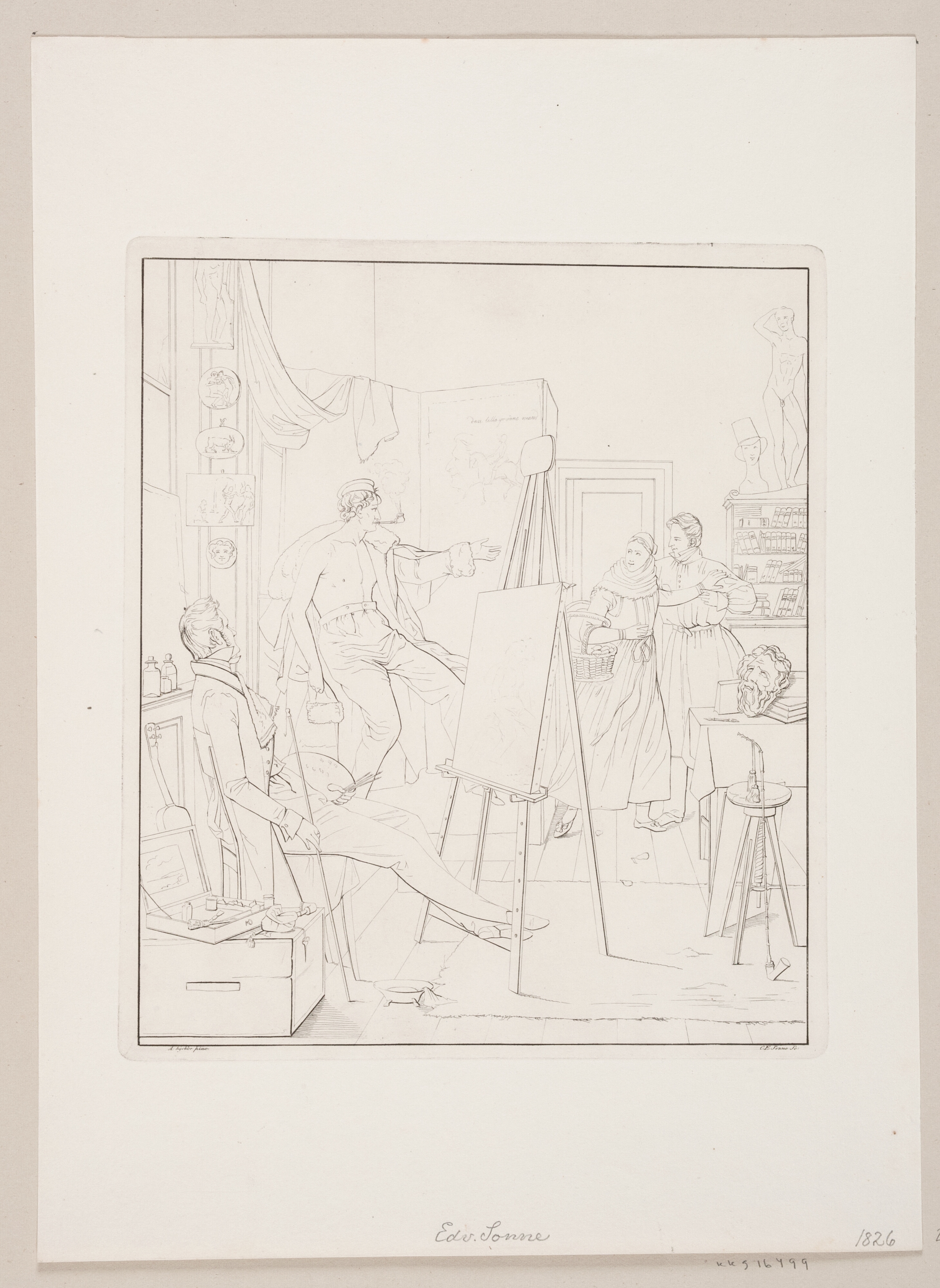 En amagerpige i en malers atelier