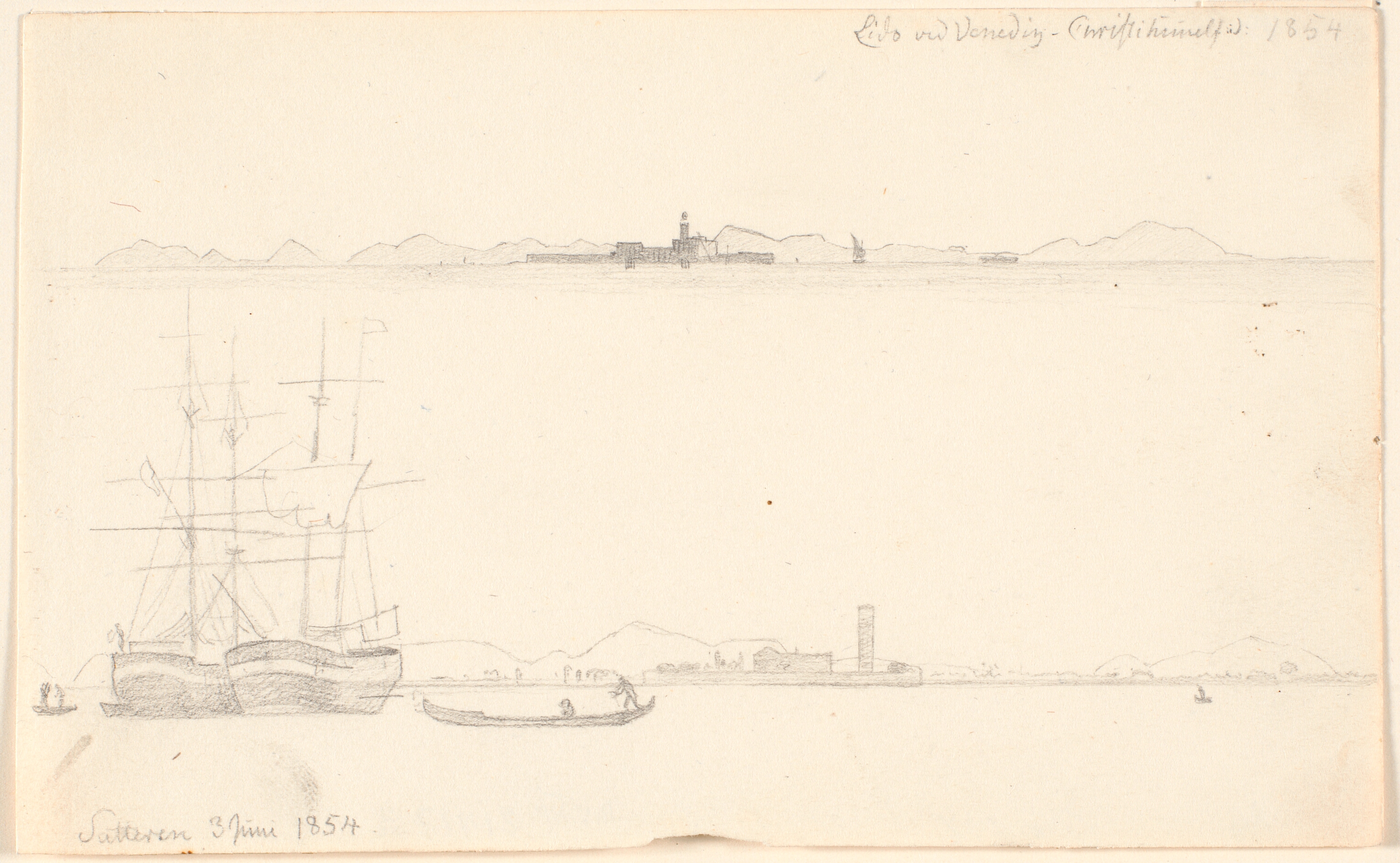 Skitsebogsblad fra Venedig.