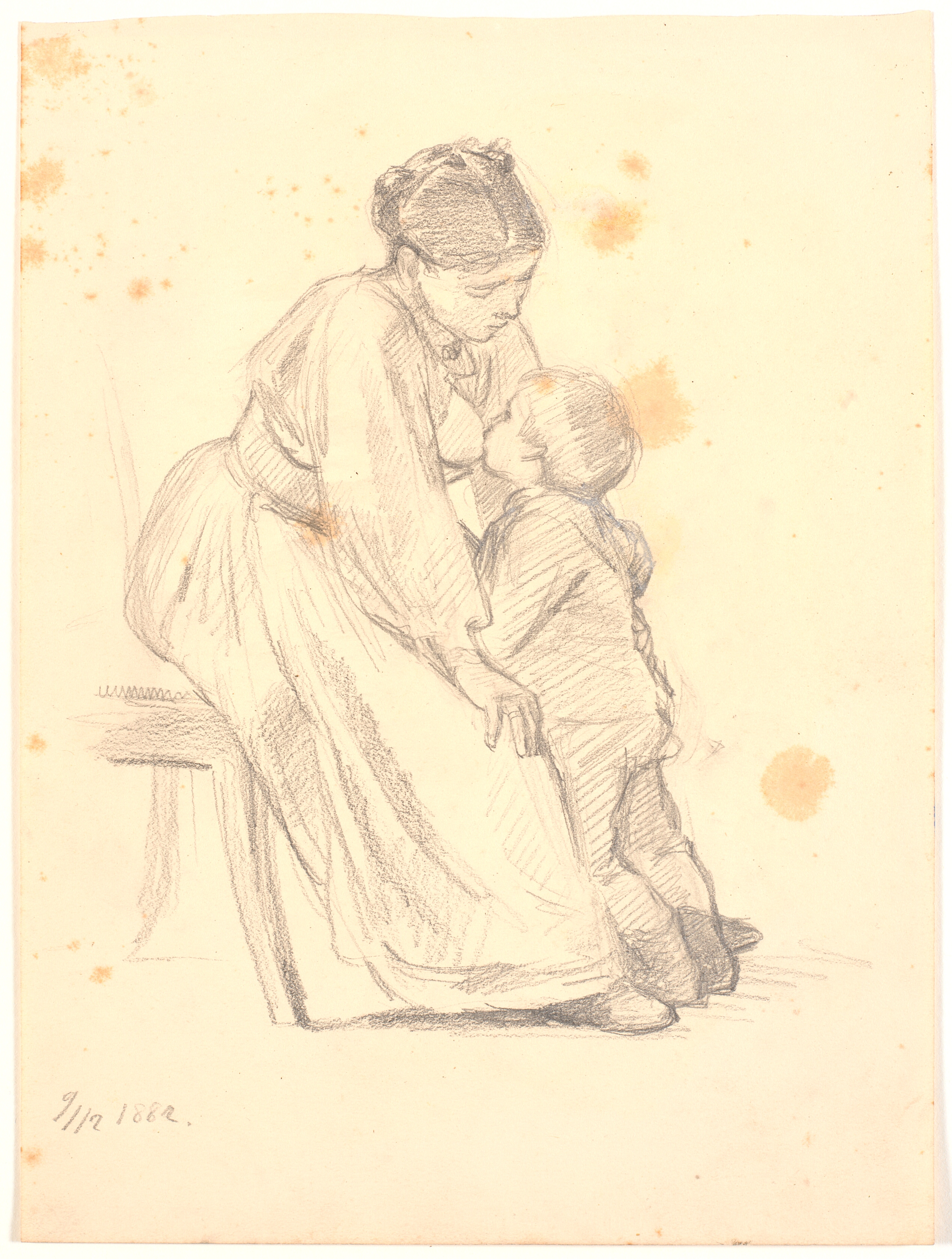 En mor giver sin 4-5 års dreng bryst